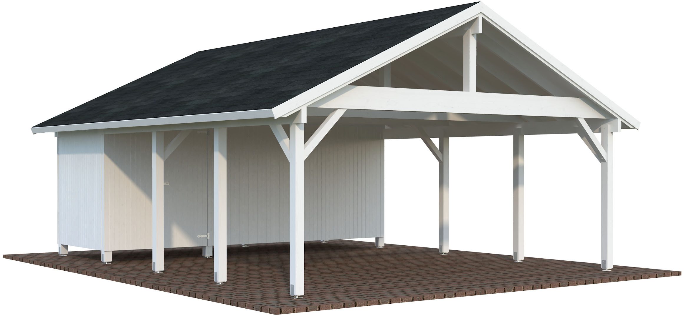 Palmako Doppelcarport Robert mit Geräteraum, BxT: 640x764 cm, 199 cm Einfahrtshöhe