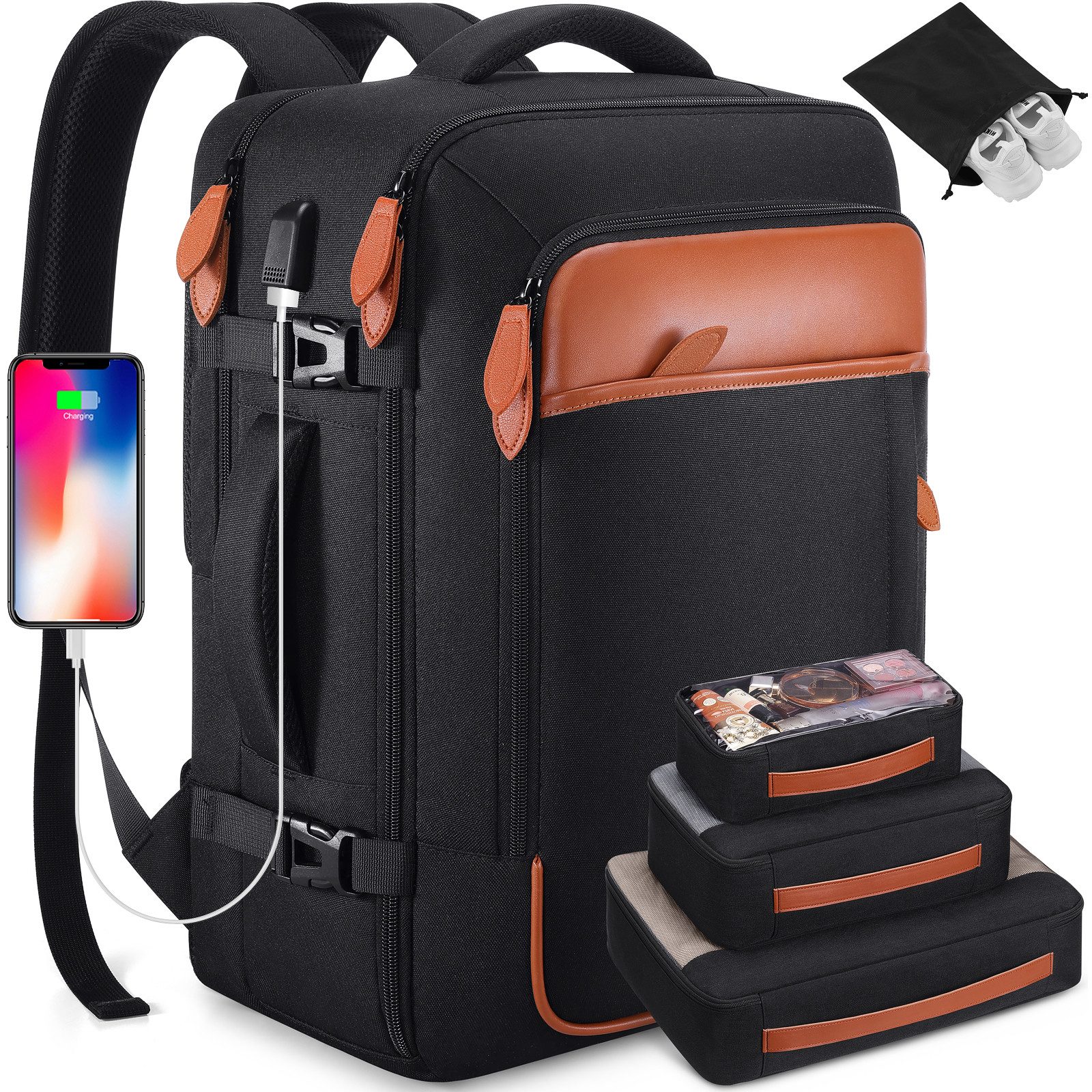 REDOM Reiserucksack Handgepäck Rucksack mit Anti-Diebstahl-Tasche günstig online kaufen
