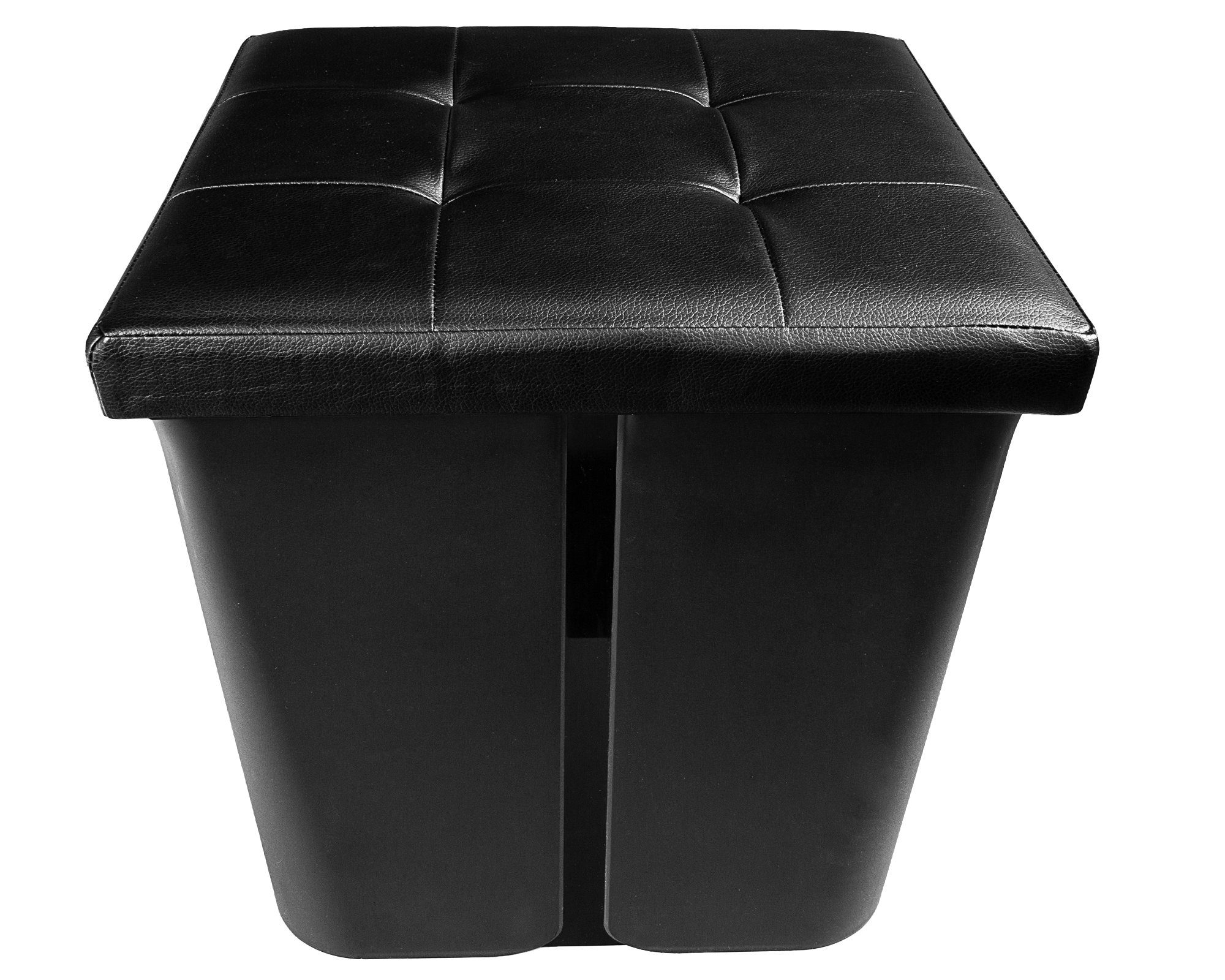 ONDIS24 Sitzhocker Polsterhocker Aufbewahrungshocker eckig schwarz, 38 cm x  38 cm x 39,5 cm, ideal zum Lagern von Pellets