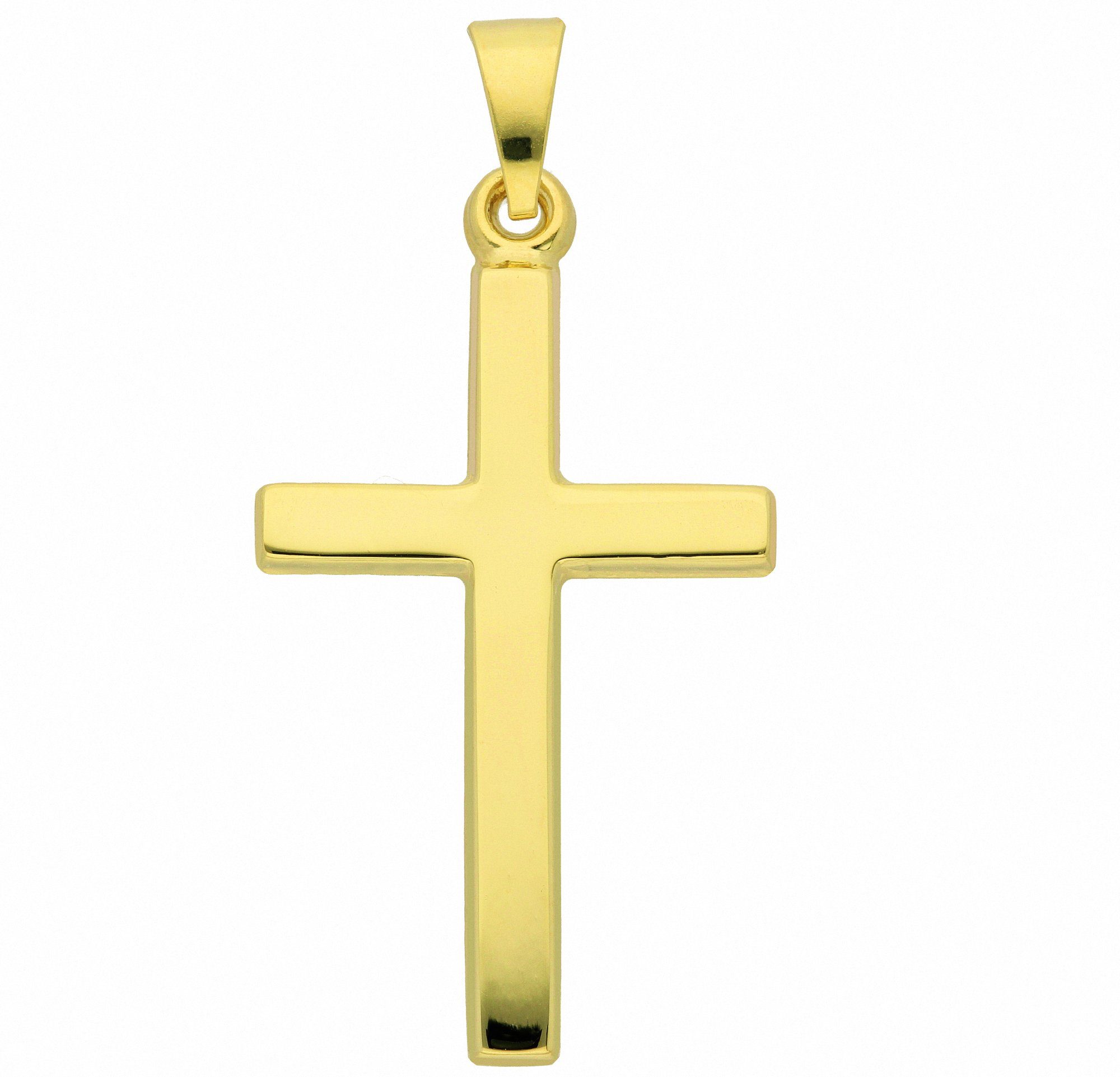 Adelia´s Kette mit Anhänger 585 Gold Kreuz Anhänger, Schmuckset - Set mit  Halskette, Maße des Anhängers - Breite 14,7 mm - Höhe 21,5 mm