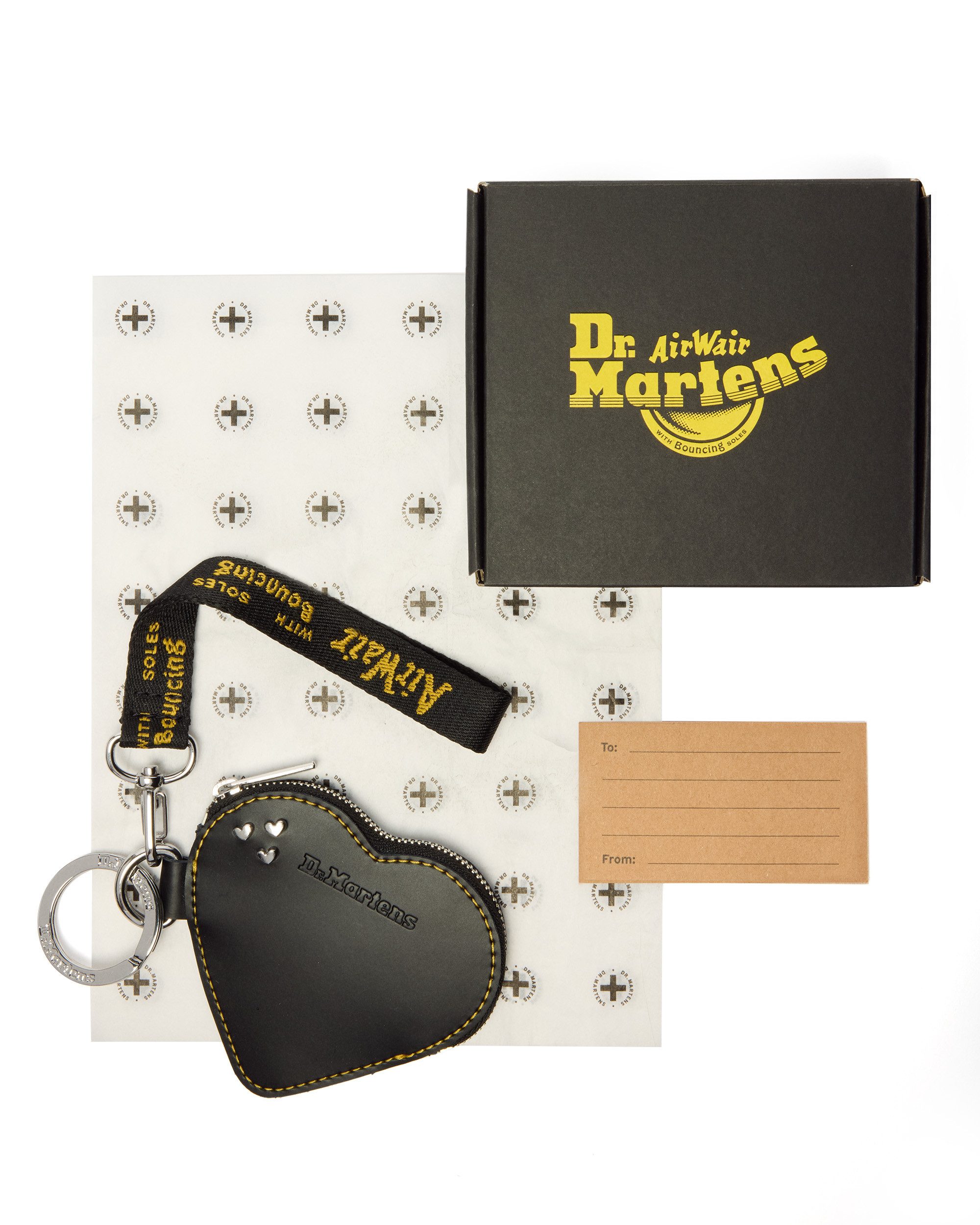 DR. MARTENS Schlüsseltasche Heart Purse (Set, Abnehmbarers Umhängeband), Mini Portemonnaie, Purse in Herz-Form, Schlüsselanhänger