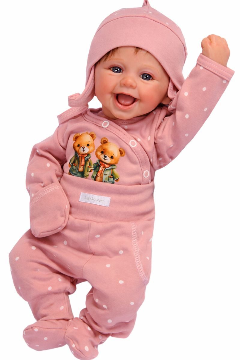 Body & Hose Wickelbody Schlupfhose Mütze Baby Anzug Erstlingsset Langarmbody