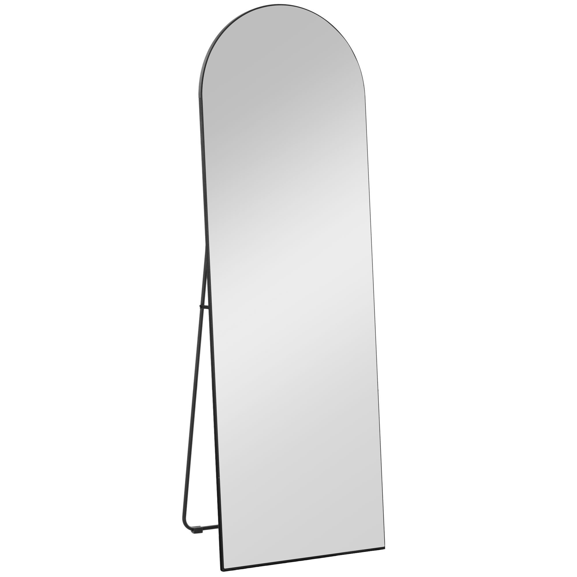 Standspiegel Ganzkörperspiegel, 150 x 50 cm Wandspiegel mit Ständer, Bogen-Design