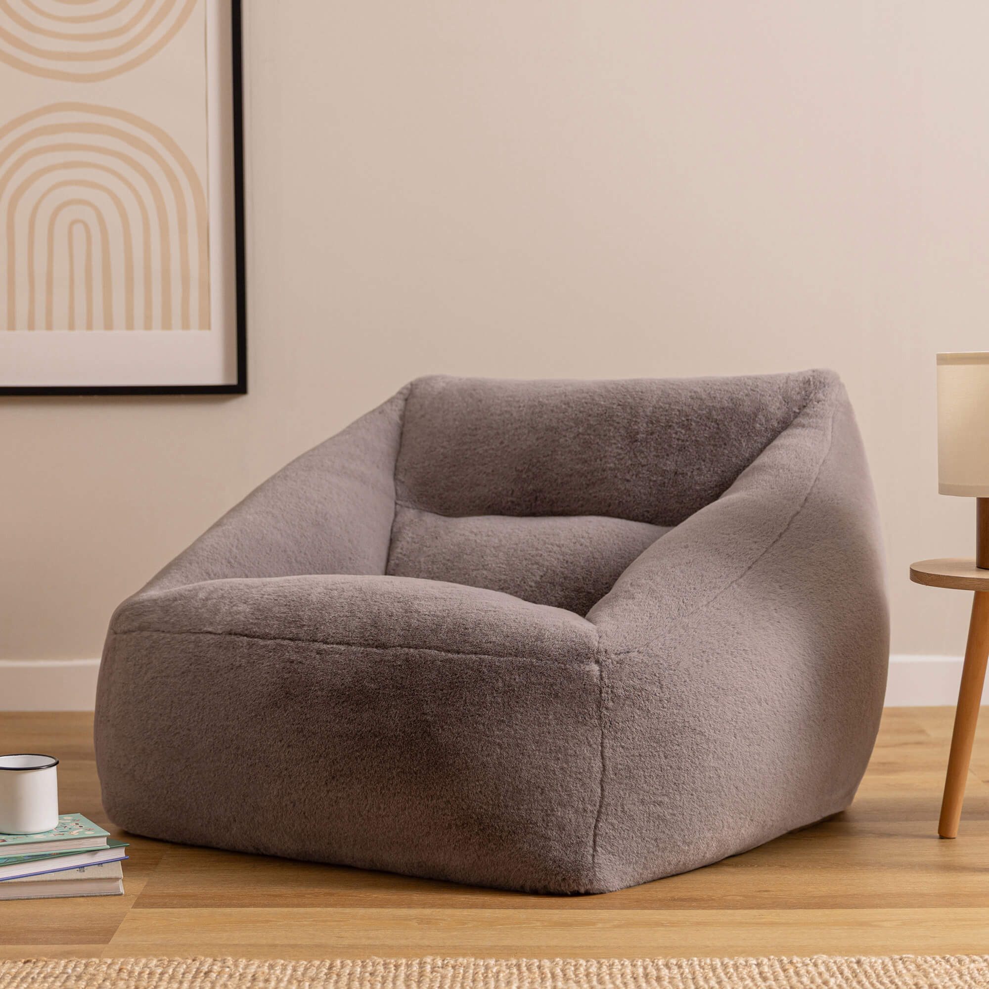 icon Sitzsack Riesen Sessel aus Kunstfell Flauschig „Natalia", Sitzsack XXL, Made in Germany, für Erwachsene & Kinder, für Wohnzimmer