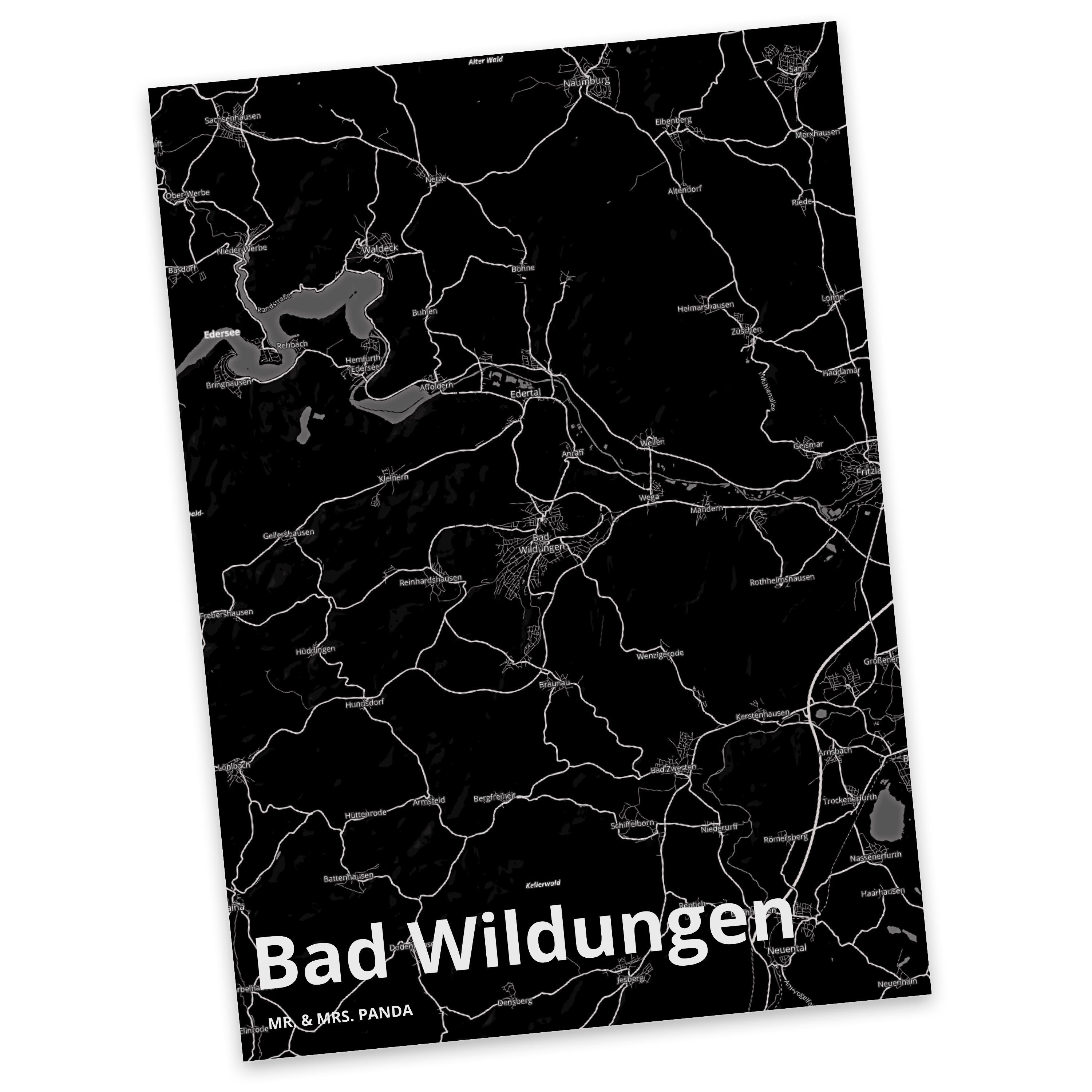 Mr. & Mrs. Panda Postkarte Bad Wildungen - Geschenk, Stadt, Karte, Grußkarte, Dorf, Stadt Dorf K