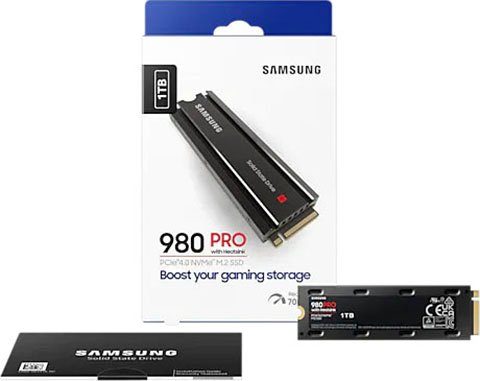 Samsung 980 PRO Heatsink MB/S 5 interne 7000 (1 TB) Lesegeschwindigkeit, Playstation kompatibel SSD