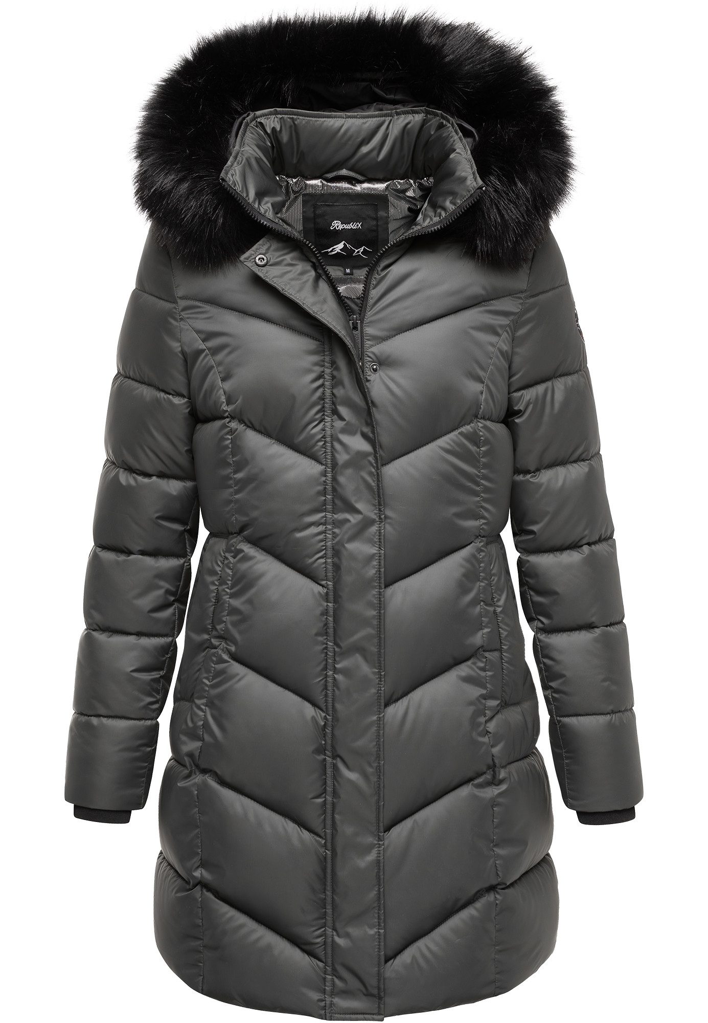 REPUBLIX Winterjacke ANAYA Damen Gefütterte Dicke Glanz Winter Jacke Mantel Parka mit Kapuze