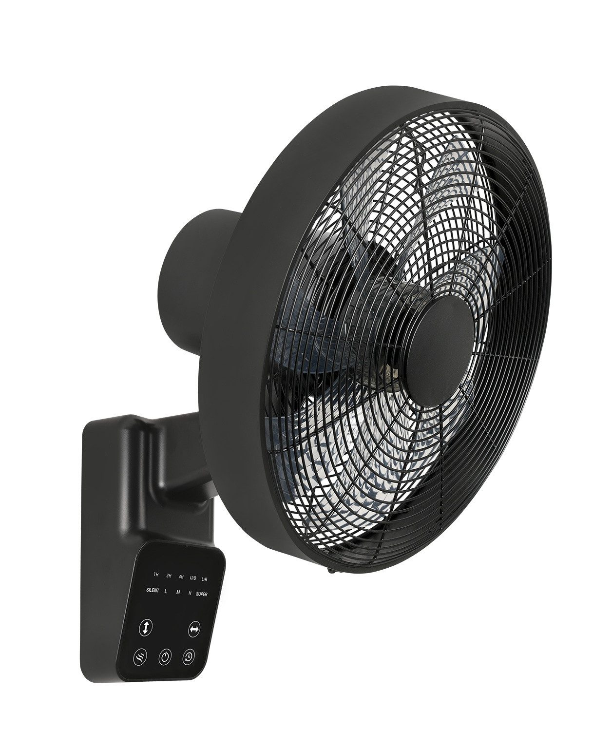 CasaFan Wandventilator Wandventilator Airos Eco Design Wall II Schwarz, Timer