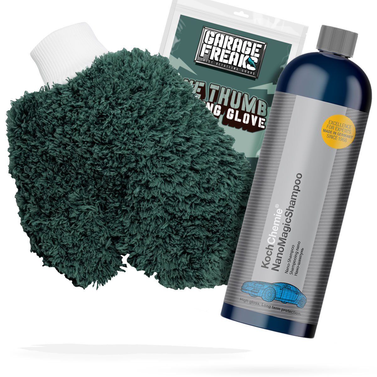 Auto Waschhandschuh Waschset Garage Freaks + Autoshampoo Koch Chemie Auto-Reinigungsmittel