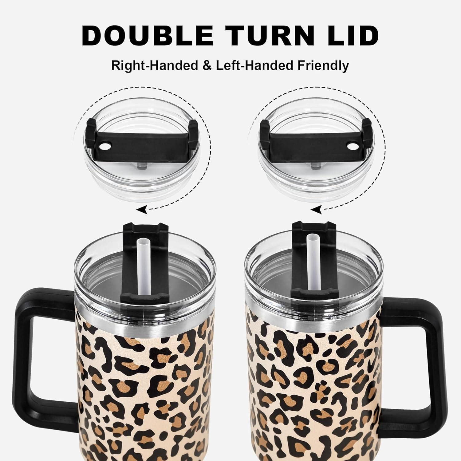 LuxusKollektion Thermobecher Thermobecher Strohhalm Henkel 1,2L Auslaufsicher Edelstahl – Bild 4 von 5