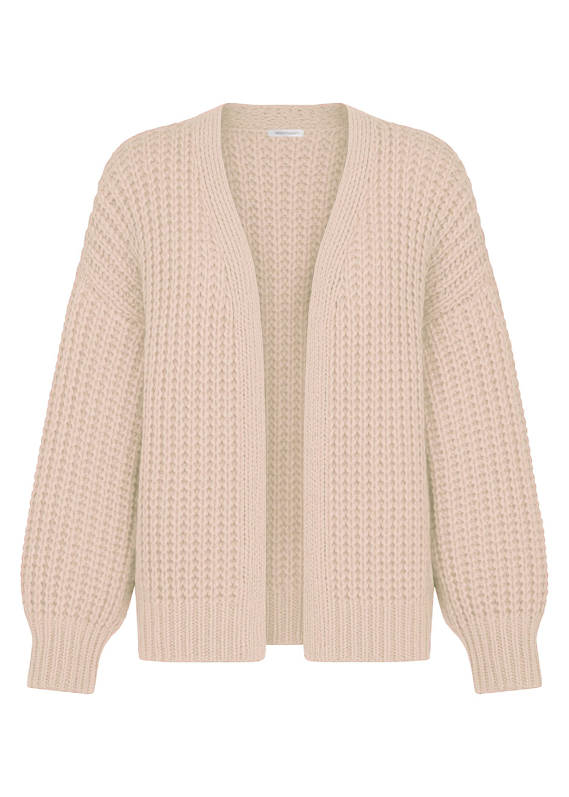 SASSYCLASSY Cardigan Strickjacke für Damen mit Stehkragen Cardigan aus Grob günstig online kaufen