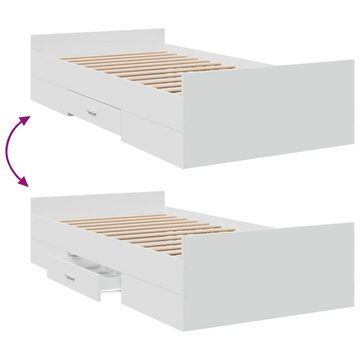 vidaXL Bett Bettgestell mit Schubladen Weiß 100x200 cm Holzwerkstoff