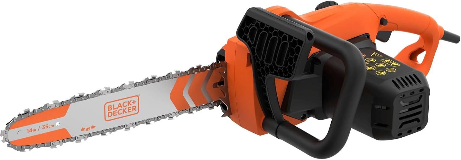 Black + Decker Elektro-Kettensäge 1800W 35cm Elektro-Kettensäge mit Kettenbremse, 1-tlg.