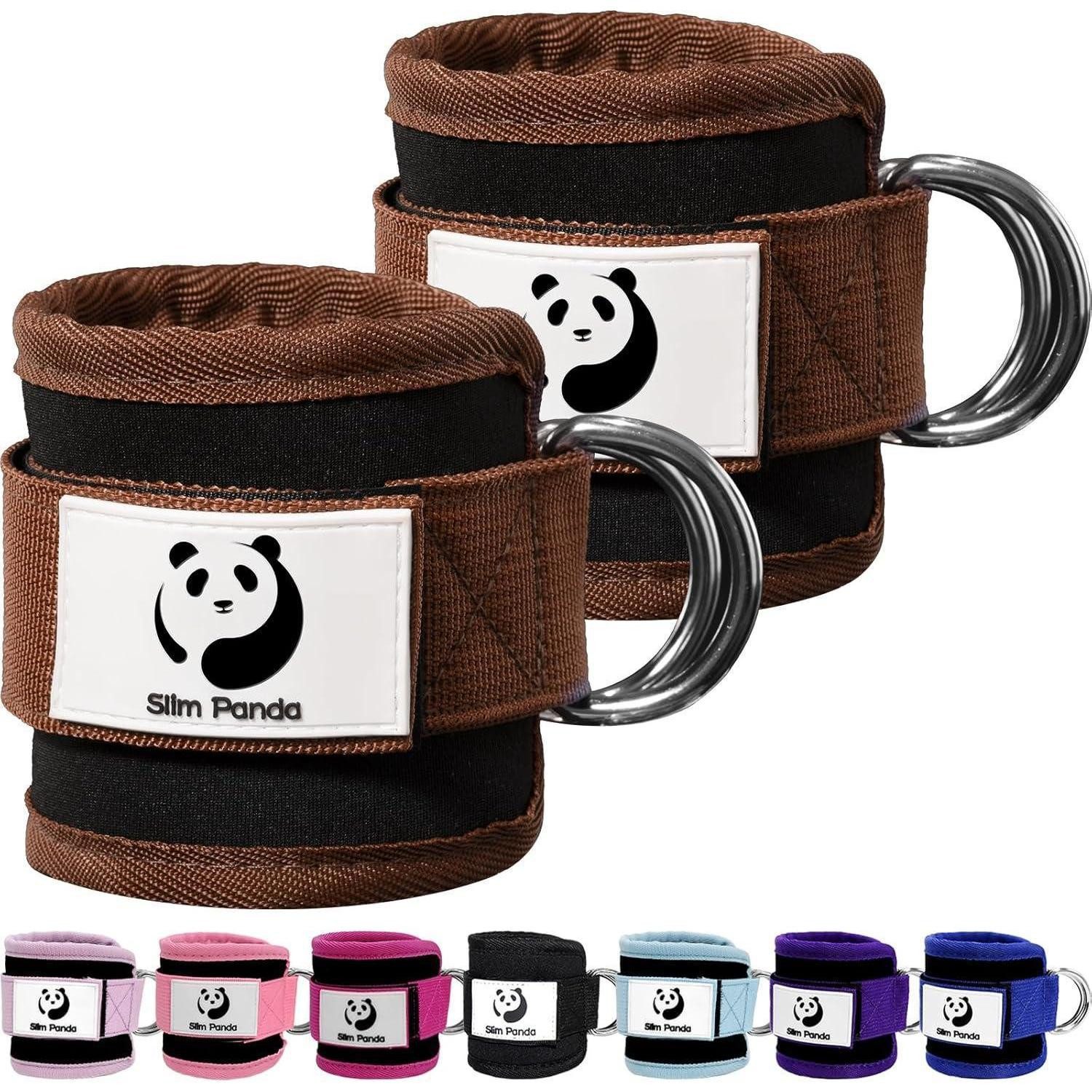 LuxusKollektion Fußbandage Fußschlaufen Kabelzug Fußmanschetten Ankle Straps Neopren Pair Braun