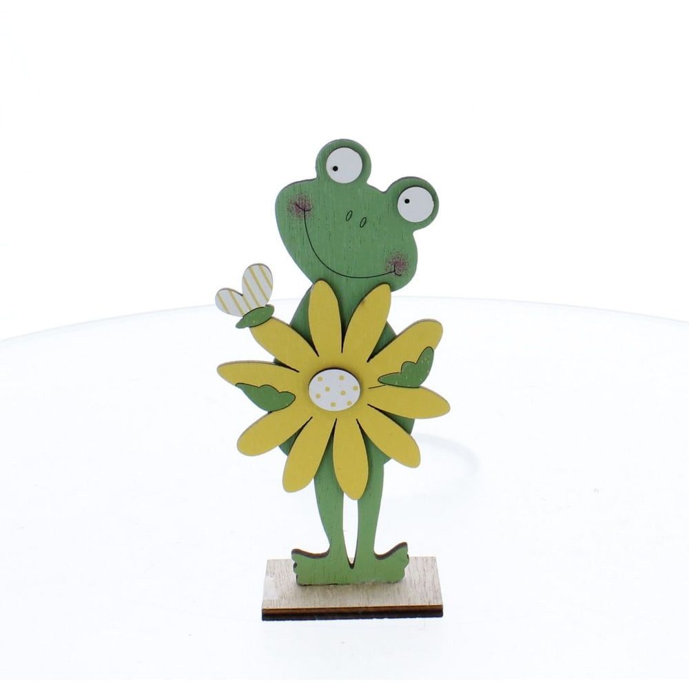 MICA Dekoobjekt Frosch mit Blume/Schmetterling grün/gelb günstig online kaufen