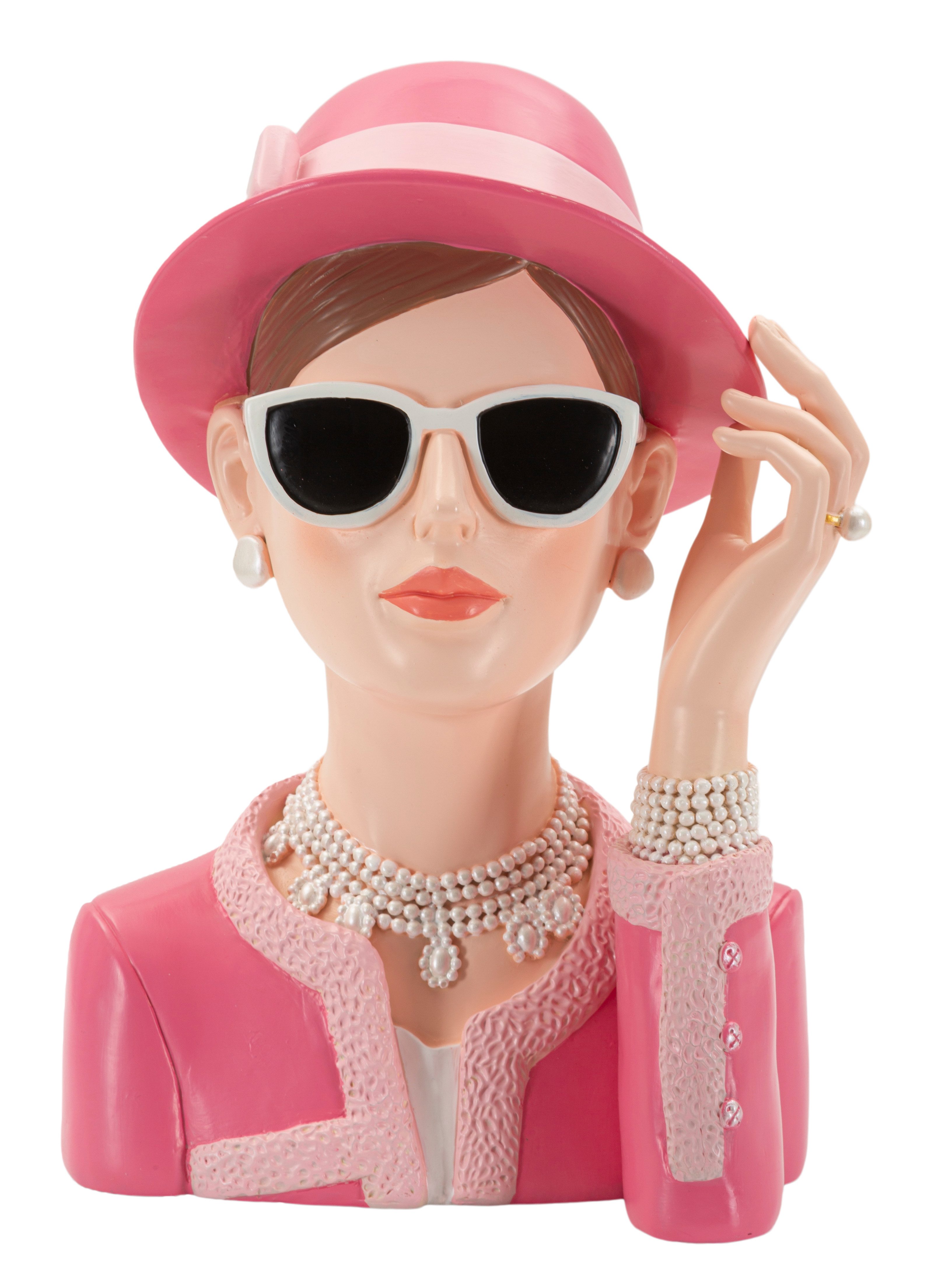 MF Skulptur Lady Rose Dekofigur Frauenbüste Vintage Glamour Rosa Polyresin günstig online kaufen