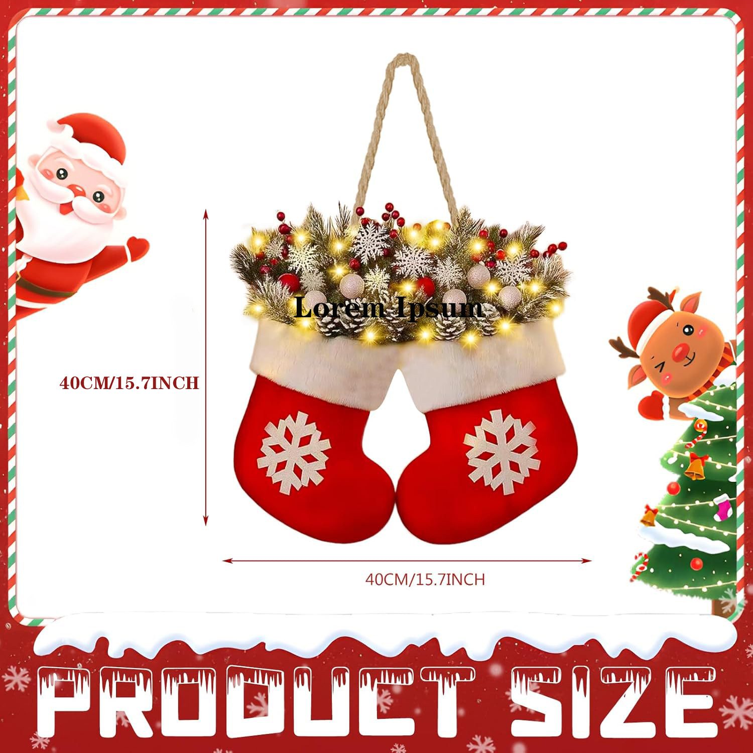 Kunstkranz Türkranz Weihnachten Beleuchtet, Hängende LED günstig online kaufen