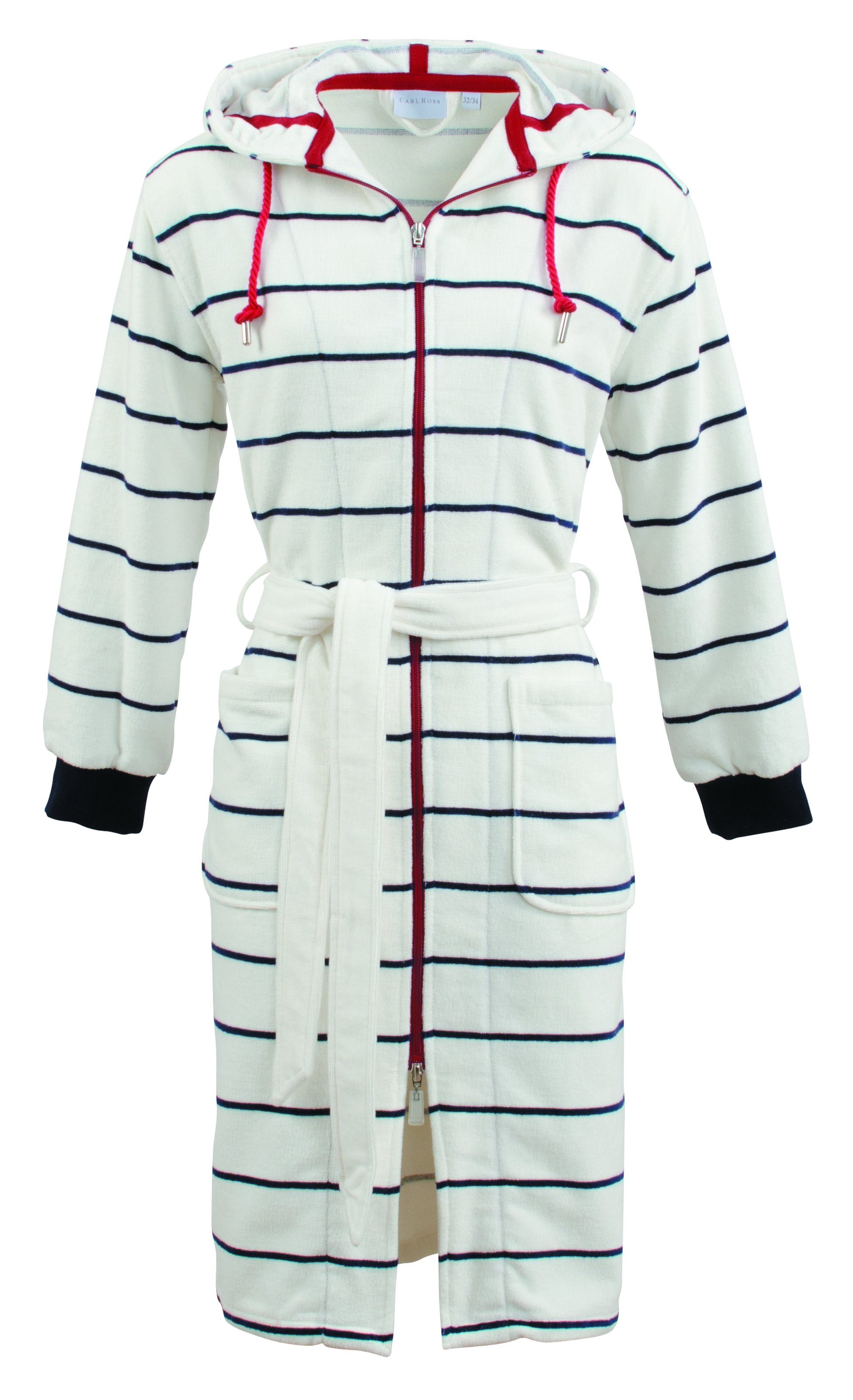 Carl Ross Damenbademantel 246411, Midilänge, Velours, Kapuze, 2-Wege Reißve günstig online kaufen