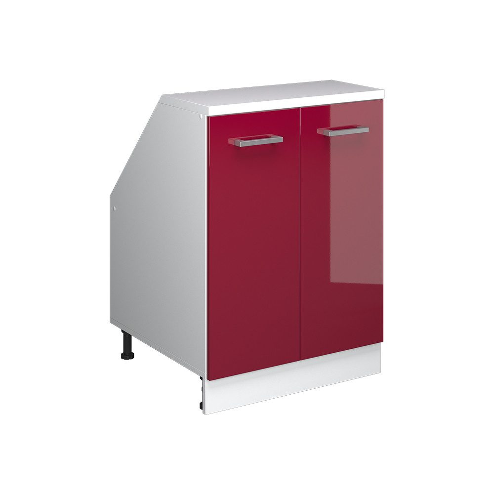 Vicco Kommode Rion, Rot Hochglanz/Weiß, 60 x 81.6 cm mit 2 Türen, Schrankkorpus... (1 St)