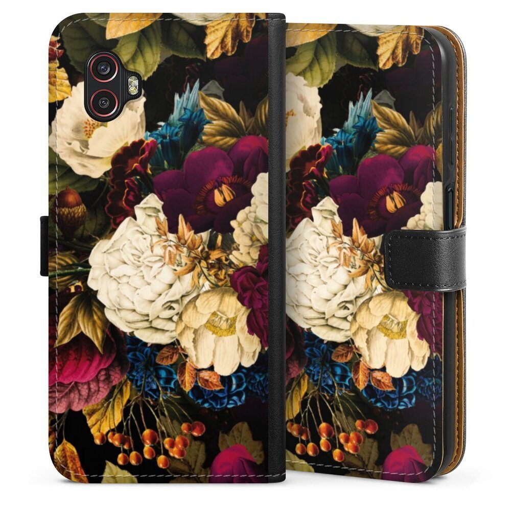 Handyhülle Vintage Blumen Muster Dark Vintage Flowers