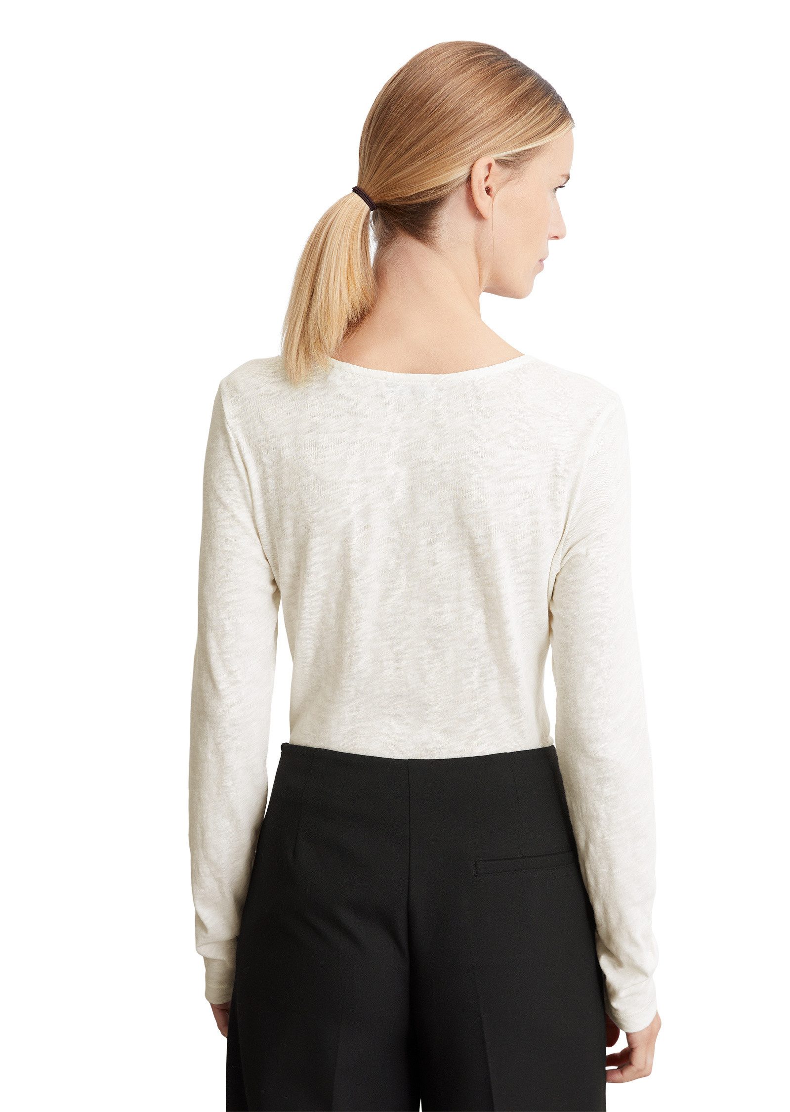 Langarmshirt mit kurzer Knopfleiste