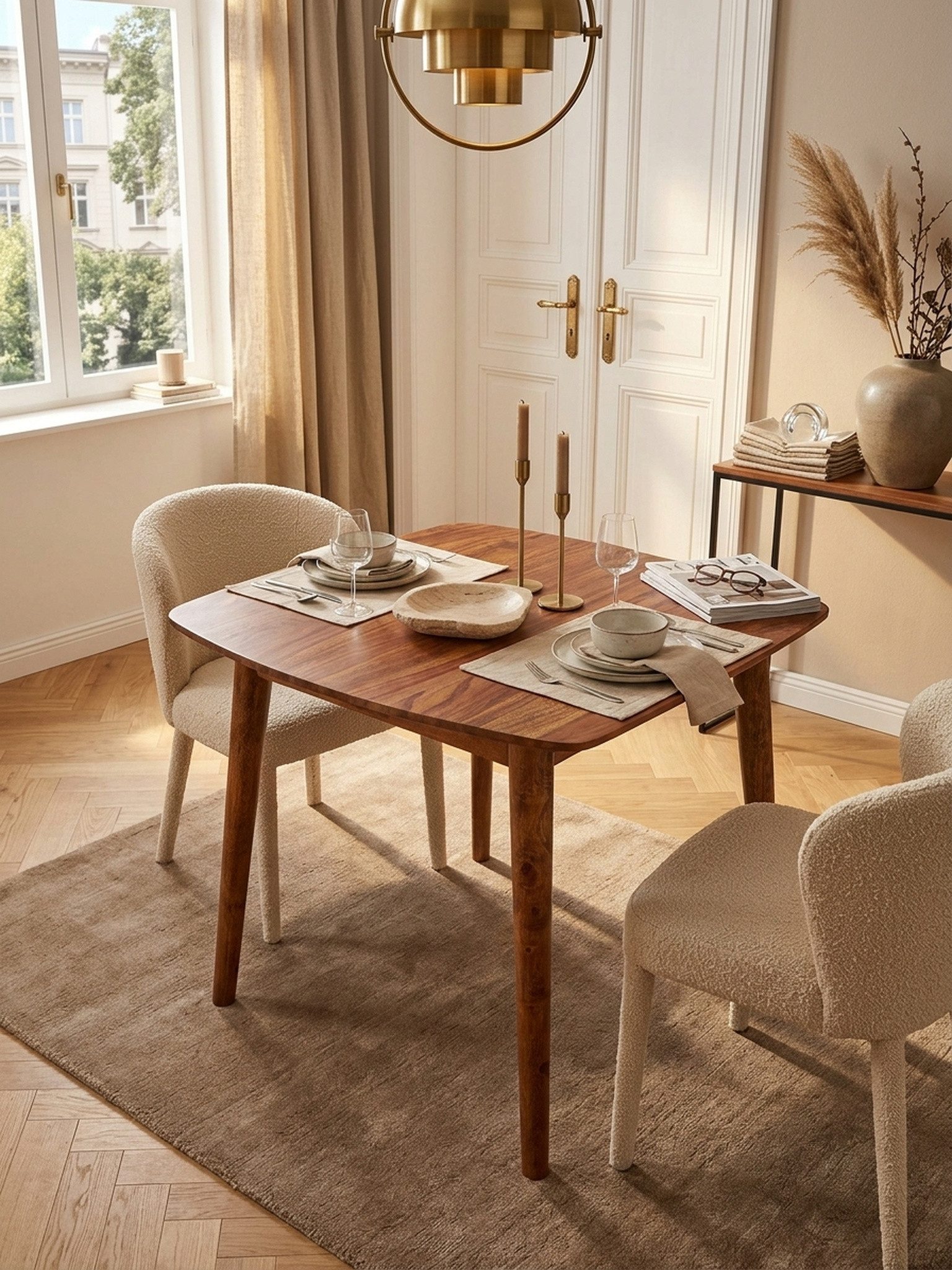 KADIMA DESIGN Esstisch Esszimmertisch 80x78x80 cm Massivholz Tisch Küchentisch Quadratisch (Massives Echt-Holz Modern), Designer Küchentisch Holz, Massivher Holztisch Rustikal, Speisetisch