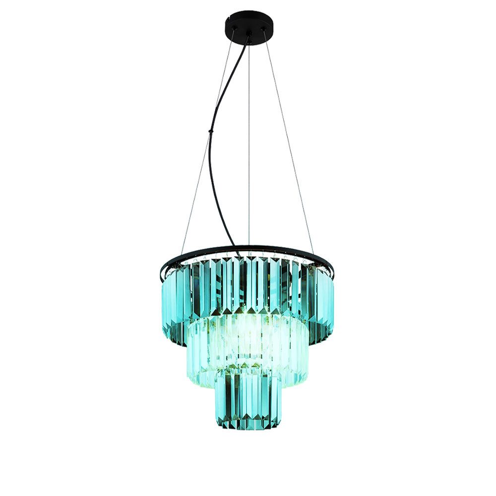 GLOBO LIGHTING Люстры, Leuchtmittel inklusive, Warmweiß, Farbwechsel, Hängelampe Wohnzimmerlampe RGB LED Fernbedienung Glaskristalle rauch