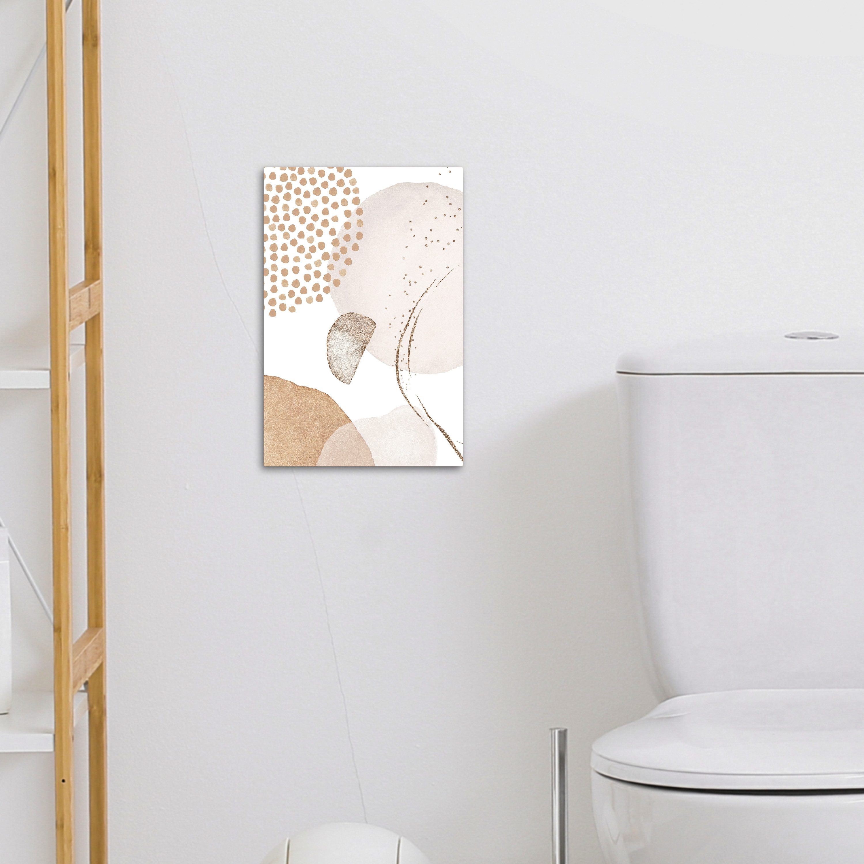 OneMillionCanvasses® Leinwandbild Aquarell - Pastell - Beige - Abstrakt - Modern, Fotodruck (1 St), Badezimmer Deko, Bilder WC, Toilette Wanddeko 20x30 cm – Bild 4 von 5