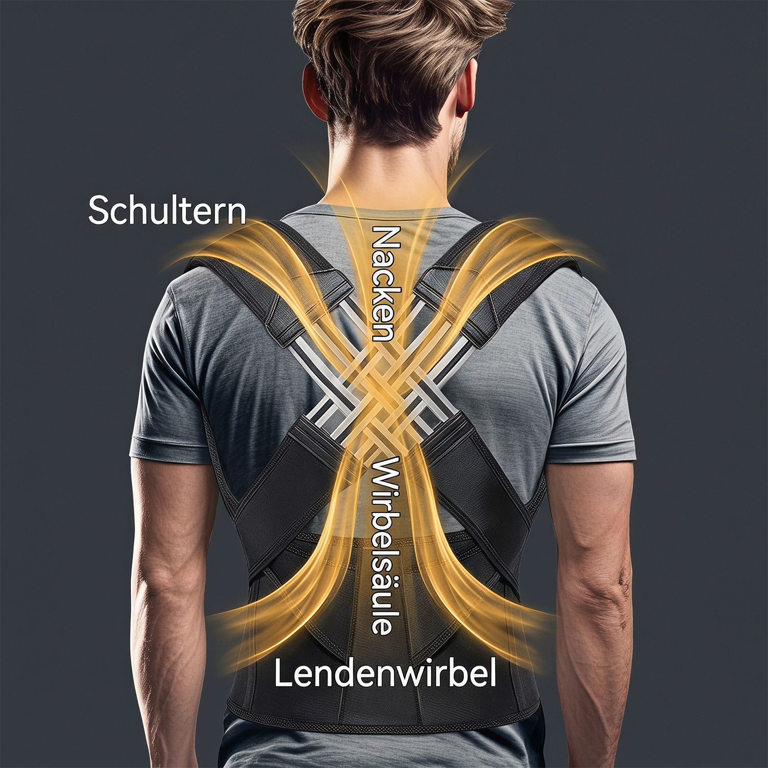 AKKEE Rückenbandage Verstellbarer Haltungskorrektur für Frauen und Männer, Rücken Geradehalter mit Taille