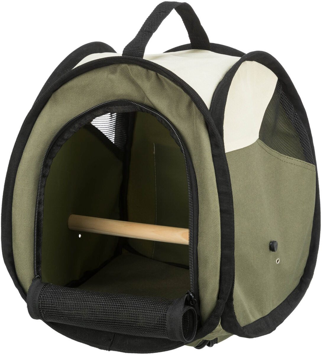 TRIXIE Tiertransportbox Transporttasche - beige/olivgrün - 27 × 32 × 27 cm