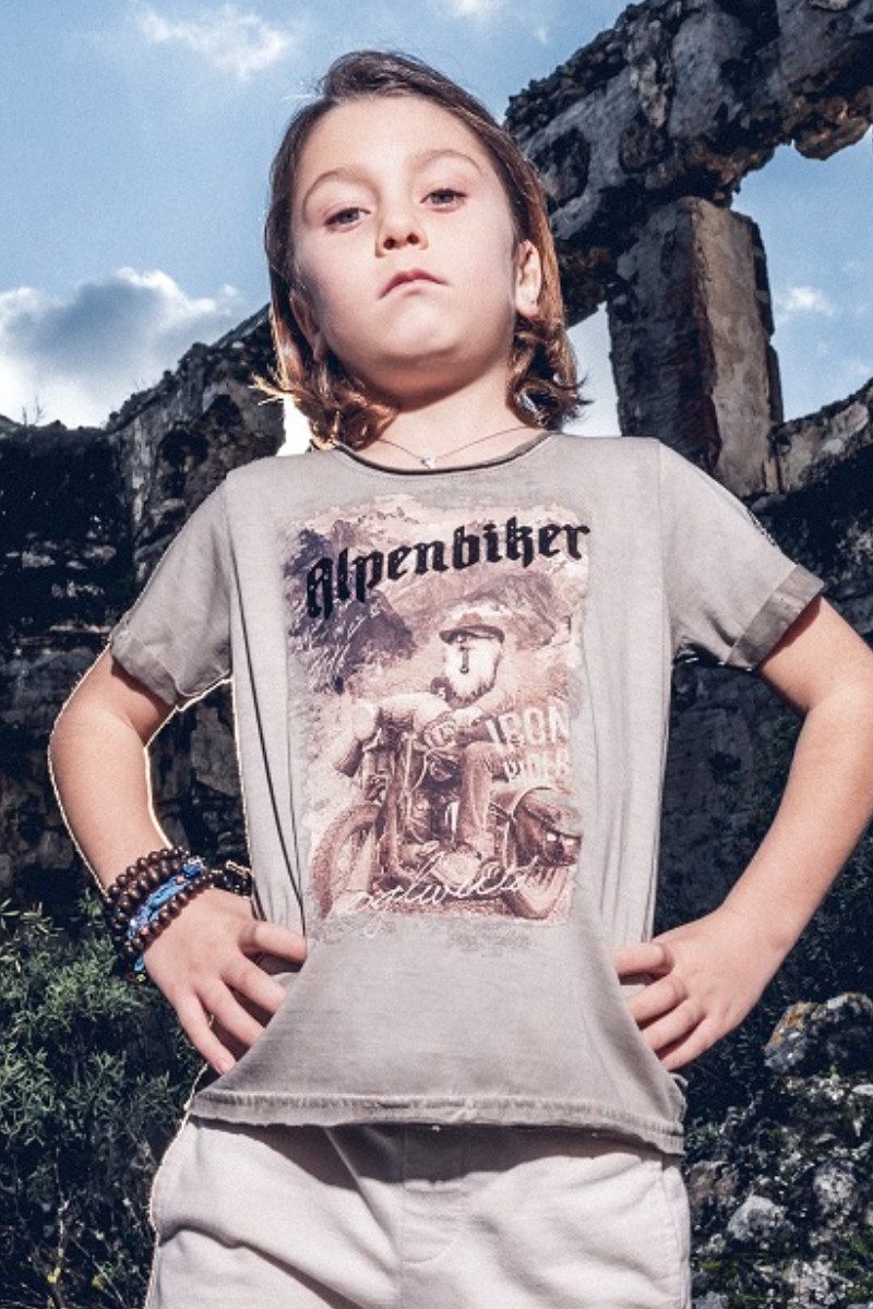 Hangowear Trachtenhemd Trachtenshirt Kind - YOGI KIDS - greige