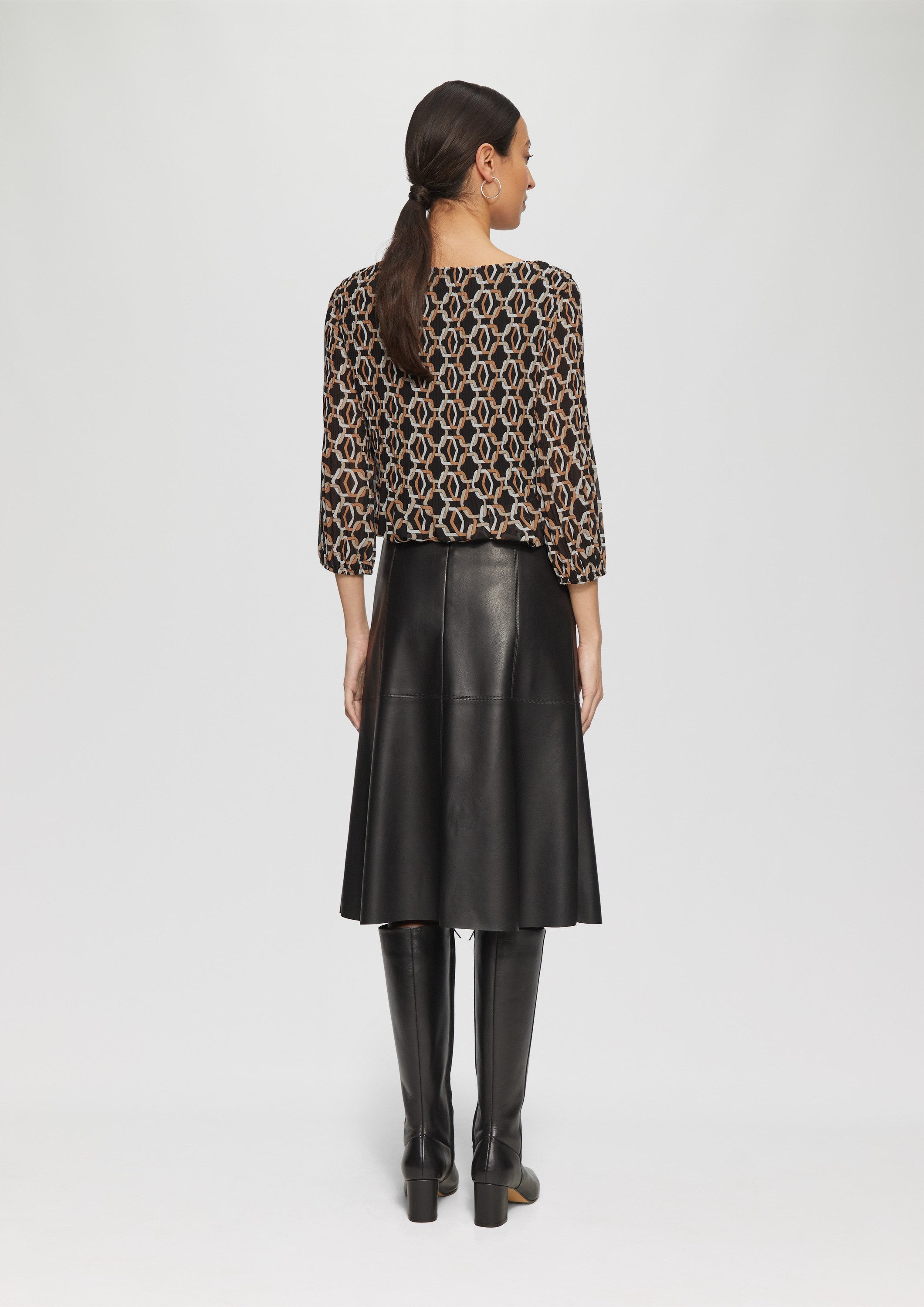 s.Oliver Kurzarmbluse Bluse Chiffonbluse mit 3/4-Arm