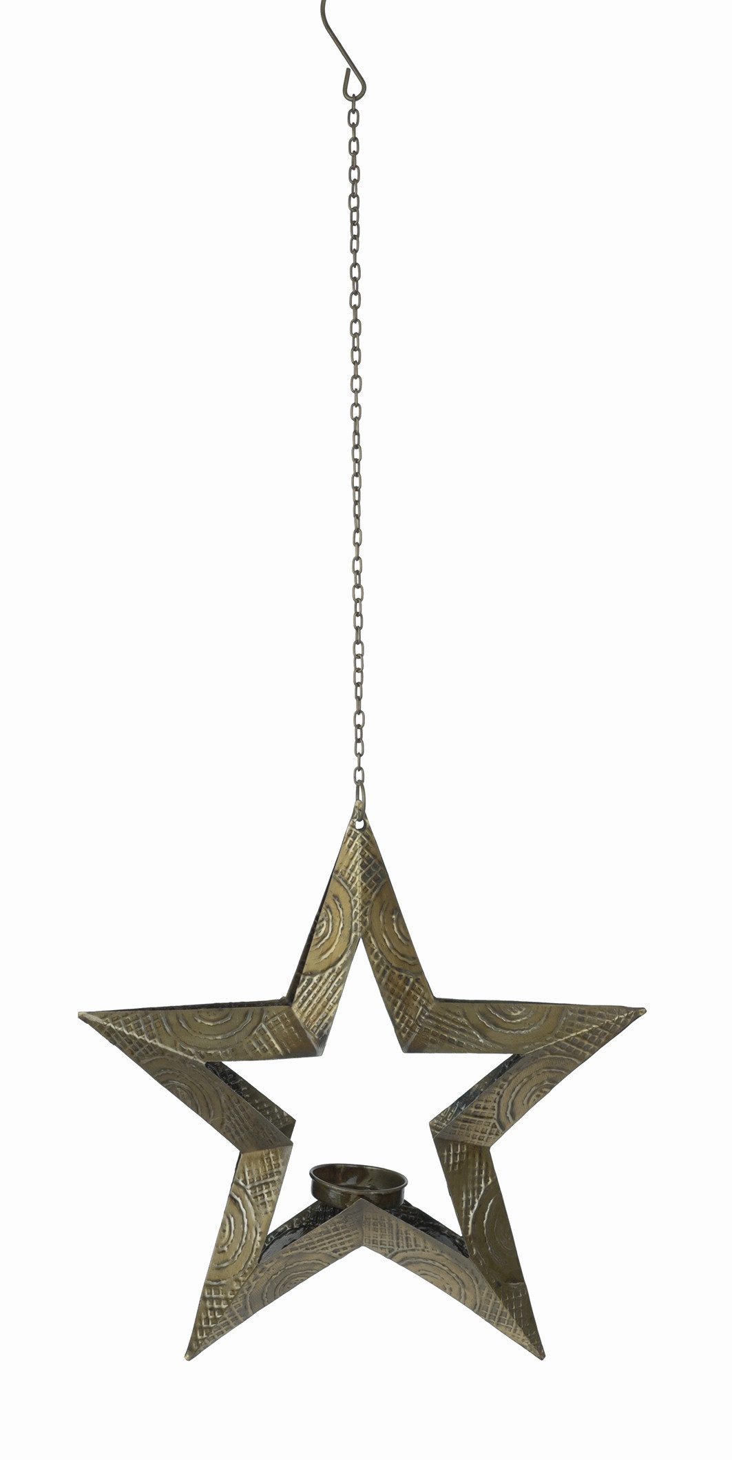El Puente Teelichthalter Hängedeko "Stern" mit Teelichthalter, Handmade, Fair Trade