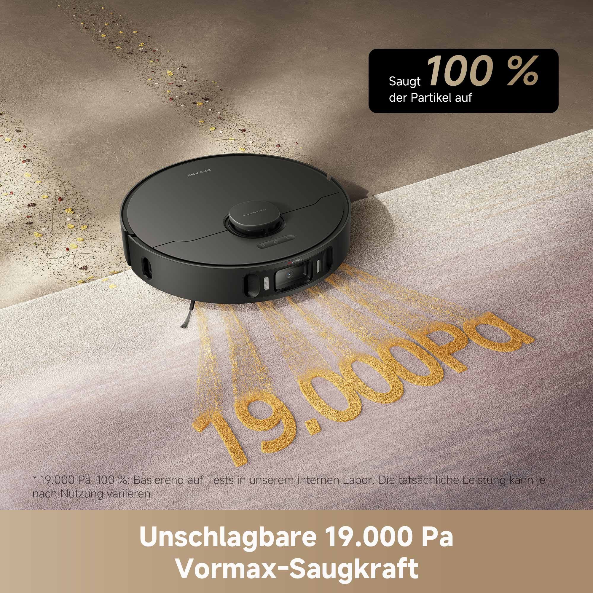Dreame Saugroboter L40 Ultra AE, Mit Wischfunktion, 600 W, mit Beutel, 19.000Pa Saugkraft, Moppreinigung, KI-gestützte Hinderniserkennung schwarz