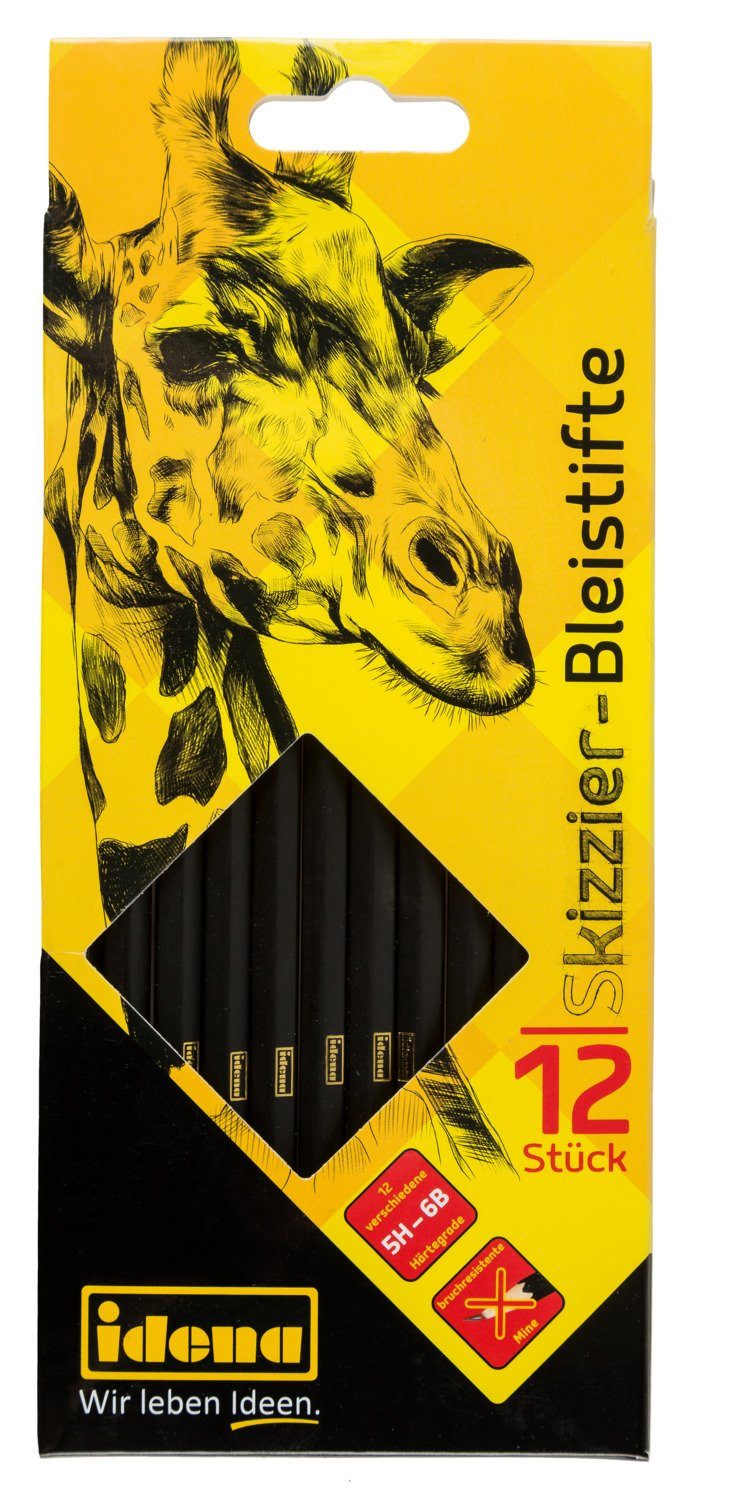 Idena Bleistift Idena 23906 - Bleistifte zum Skizzieren, Verschiedene Härtegrade, 12