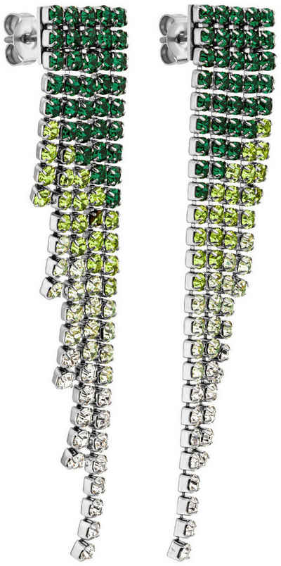 Purelei Paar Ohrstecker Schmuck Geschenk Green Glow Ohrringe, 23452, mit Kristallstein