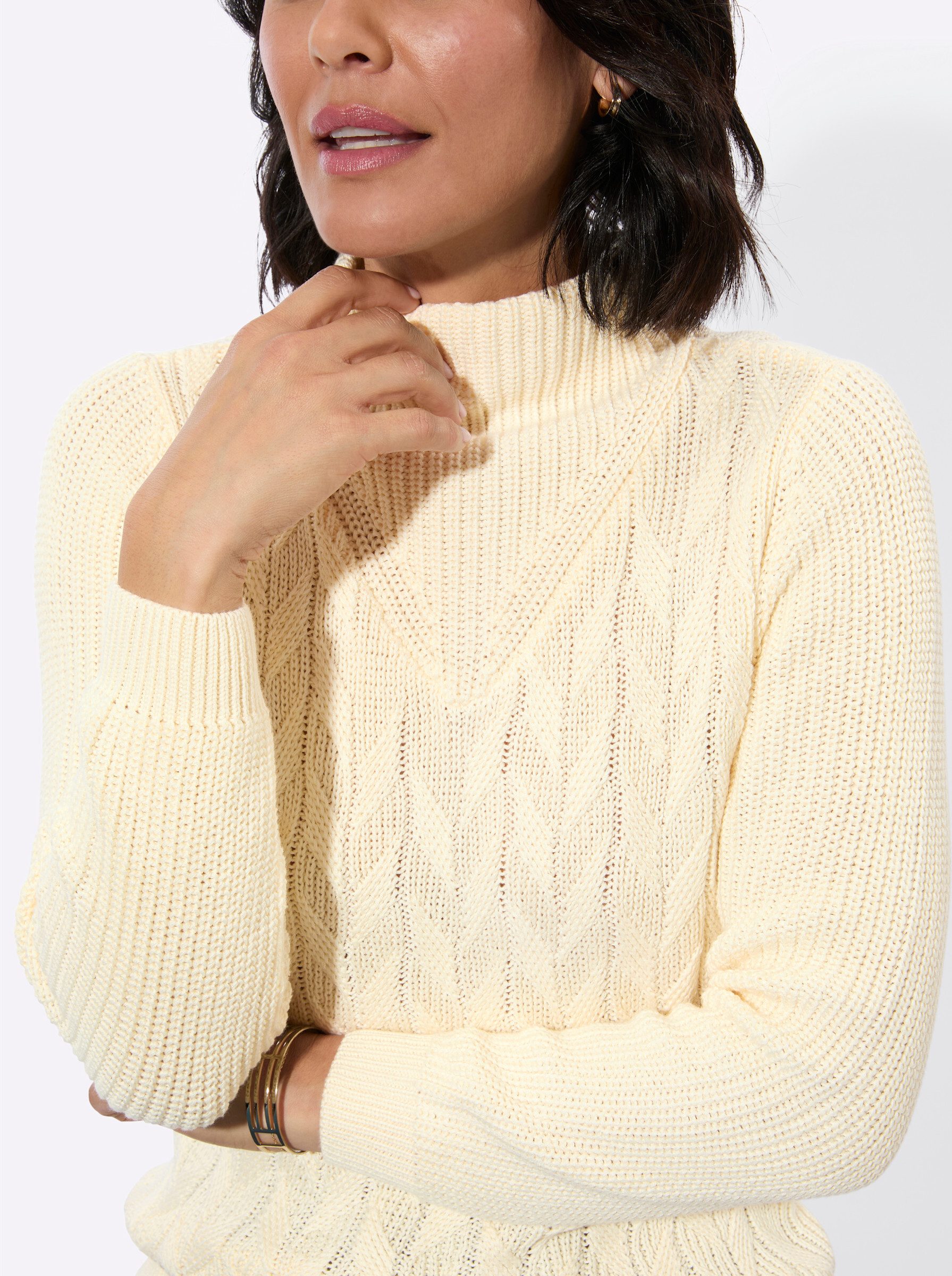 Witt Strickpullover Langarm-Pullover Langarm Struktur