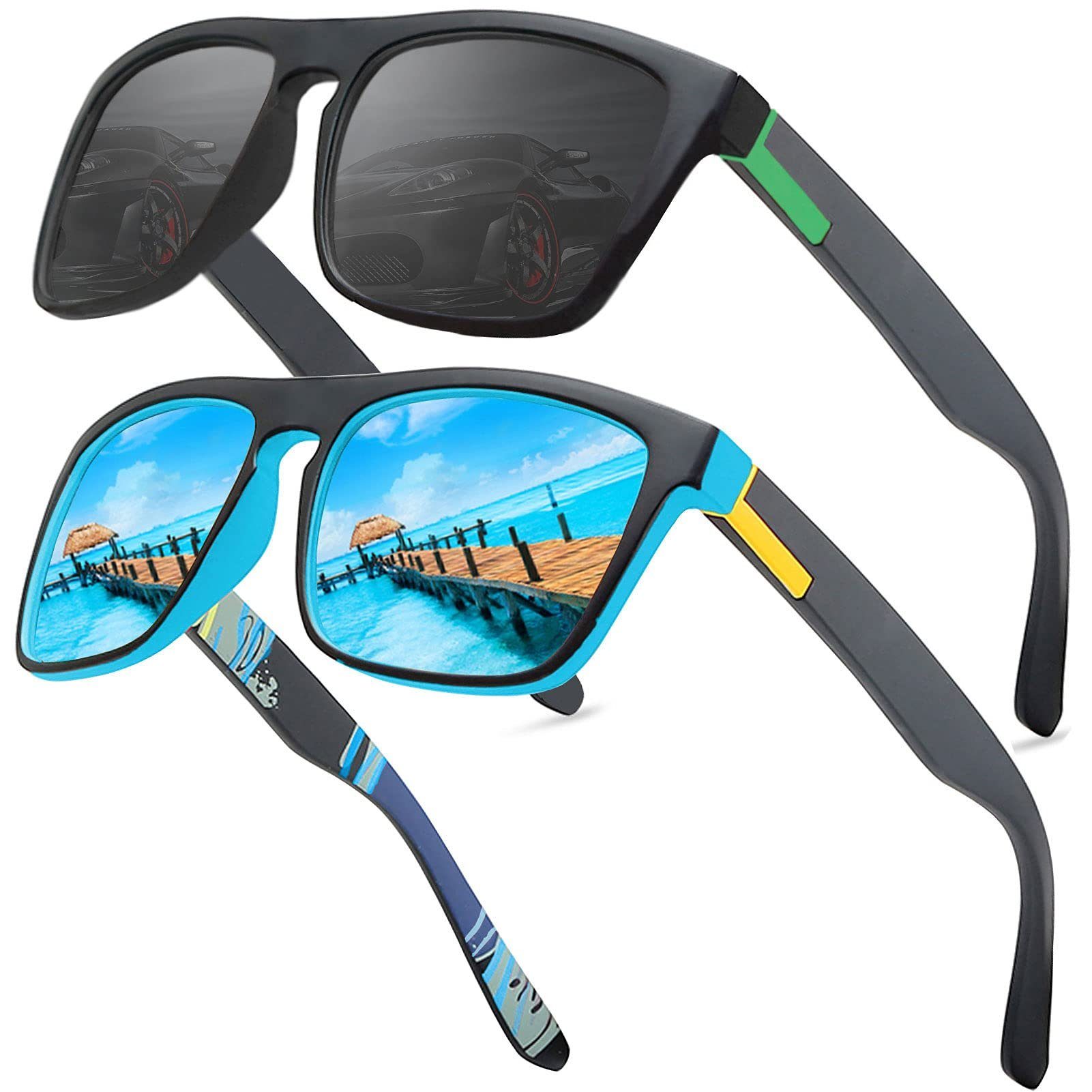 Housruse Sonnenbrille Polarisierte Sonnenbrille für Herren Damen Outdoor  Sonnenbrillen (2-St)