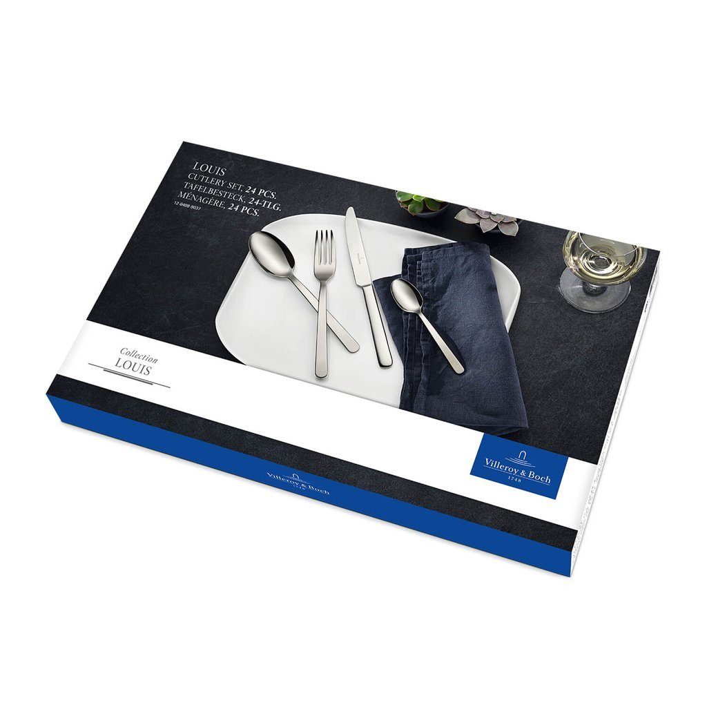 Villeroy & Boch Besteck-Set Louis Tafelbesteck 24tlg. 44x28x5cm (24-tlg), 6 Personen, Edelstahl, Edelstahl, 24 Stck, spülmaschinenfest