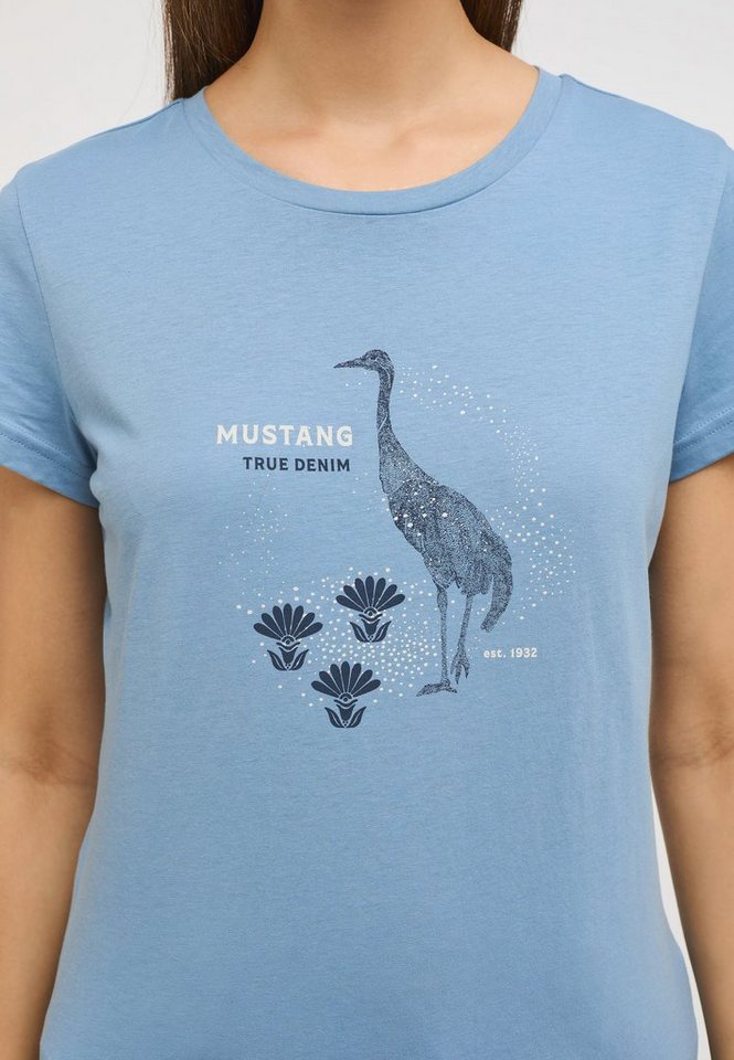MUSTANG Kurzarmshirt Mustang T-Shirt Print-Shirt, Verspielter Print