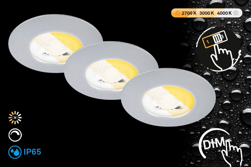 Briloner Leuchten LED Einbauleuchte DIMARA, LED fest integriert, 90x27 mm, Wohnzimmer, Flur