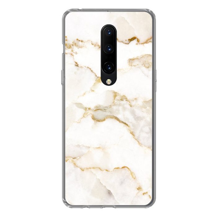 MuchoWow Handyhülle Marmor - Limette - Gold - Luxus - Marmoroptik - Weiß Phone Case Handyhülle OnePlus 7 Pro Silikon Schutzhülle