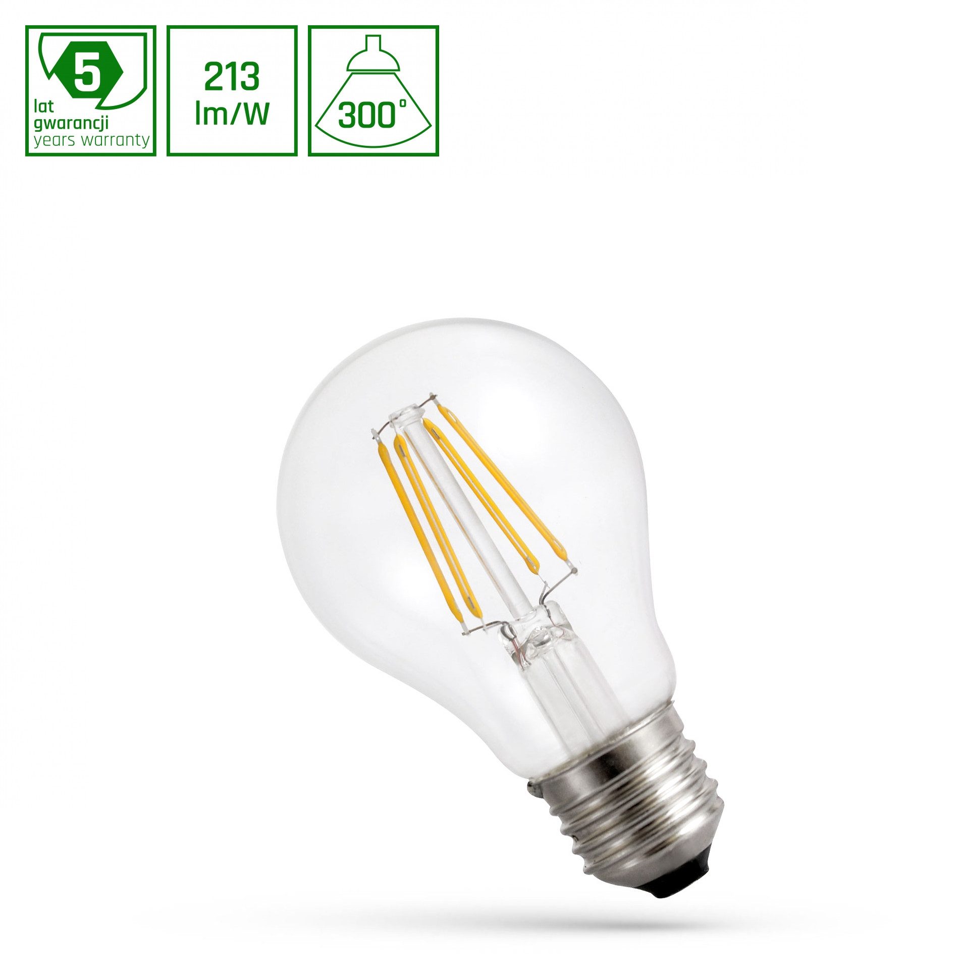 SpectrumLED LED-Leuchtmittel LED E27 A60 6,8W=94W Filament Klar 1450lm ULTRA EFFIZIENT Warm 3000K, E27, Warmweiß, Filament LED