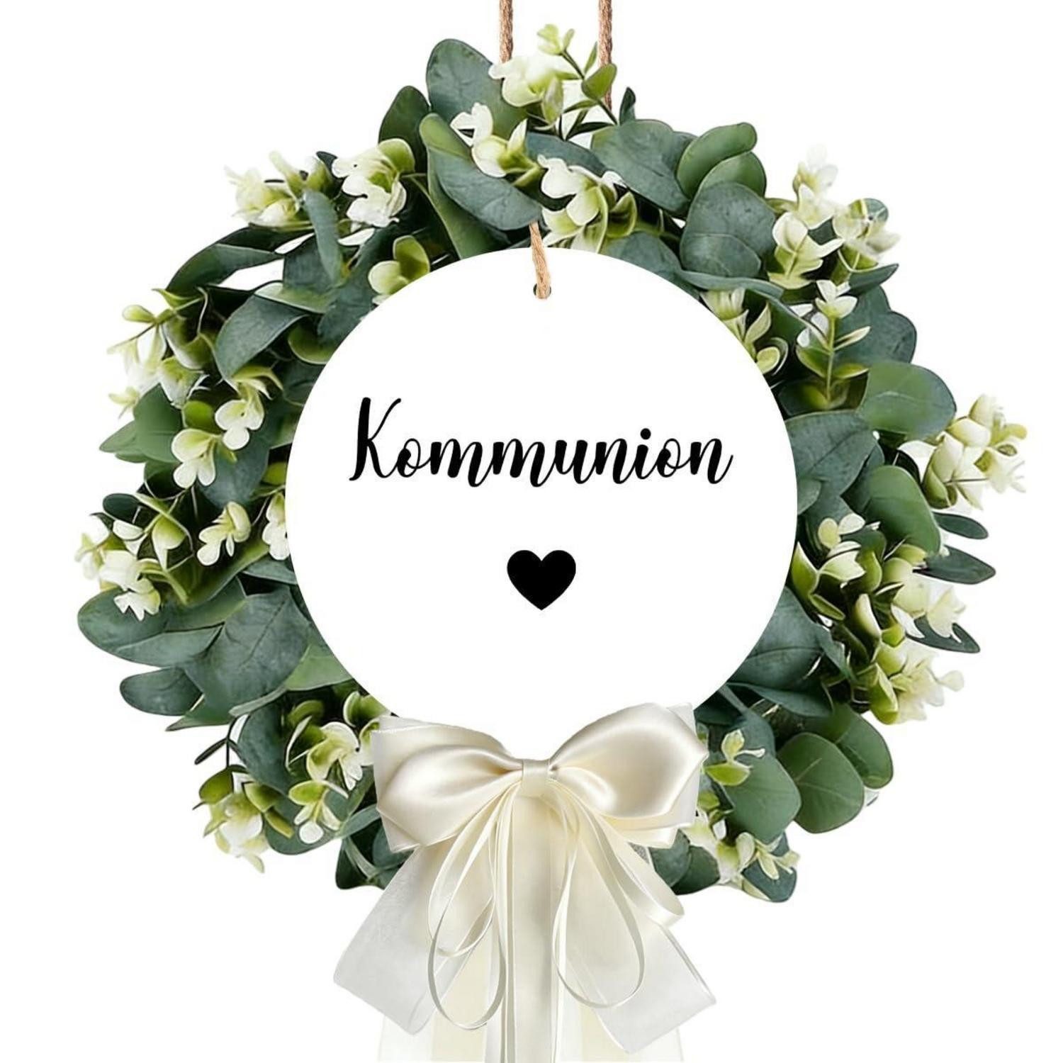 LuxusKollektion Tischkranz Türkranz Kommunion Eukalyptus Ø 40cm