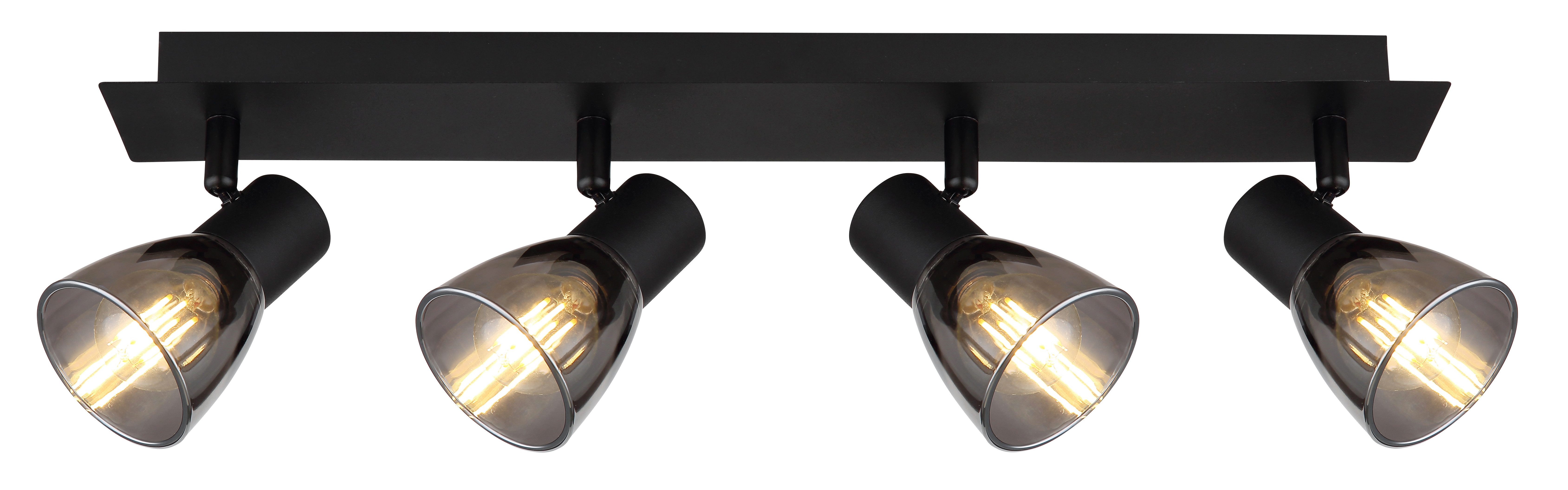 GLOBO LIGHTING Deckenstrahler CLAUDE, ohne Leuchtmittel, Deckenspot/schwarz/Glas rauchfarben