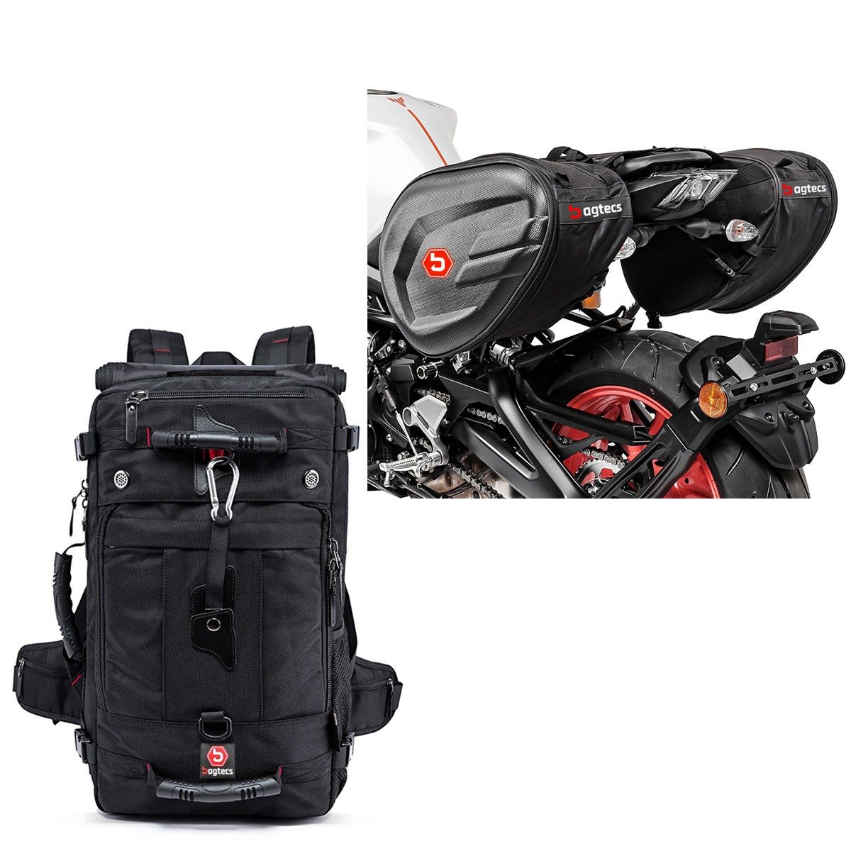Bagtecs Reisetasche Rucksack Hecktasche 45Ltr + Seitentaschen CRB 40-60 Liter Volumen