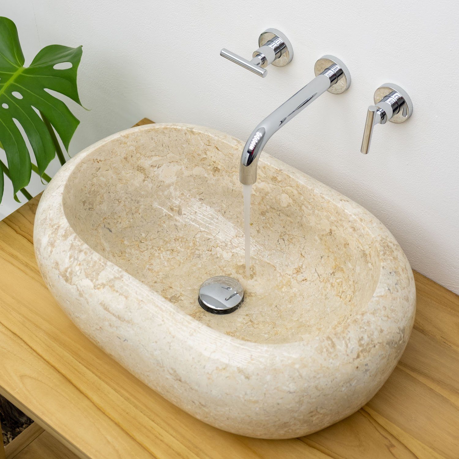 wohnfreuden Aufsatzwaschbecken Marmor Naturstein Waschbecken TMO ORION ...