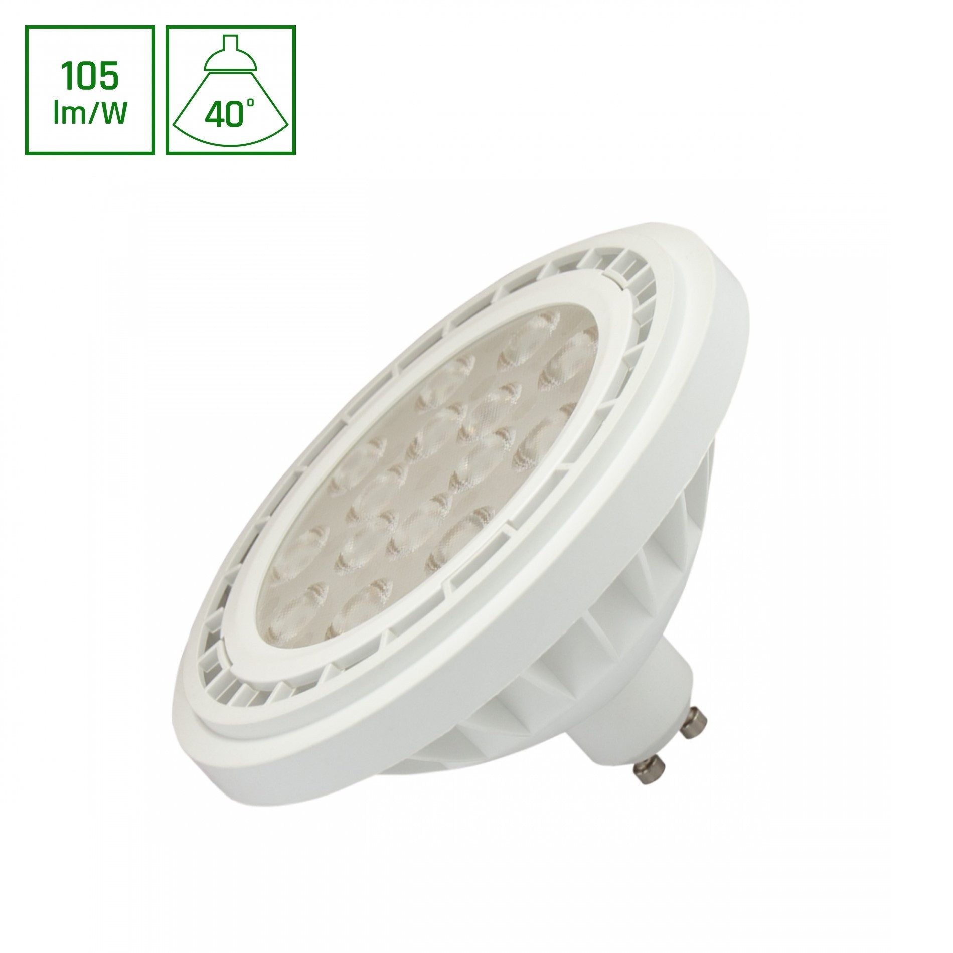 Spectrum LED-Leuchtmittel LED AR111 GU10 Reflektor 10W weiß 1050lm 40° 230V Kaltweiß 6000K, GU10, Kaltweiß, AR