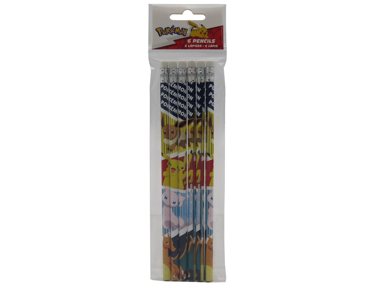 POKÉMON Bleistift Set 6 teilig mit Radiergummi Schulbedarf, (6-tlg)