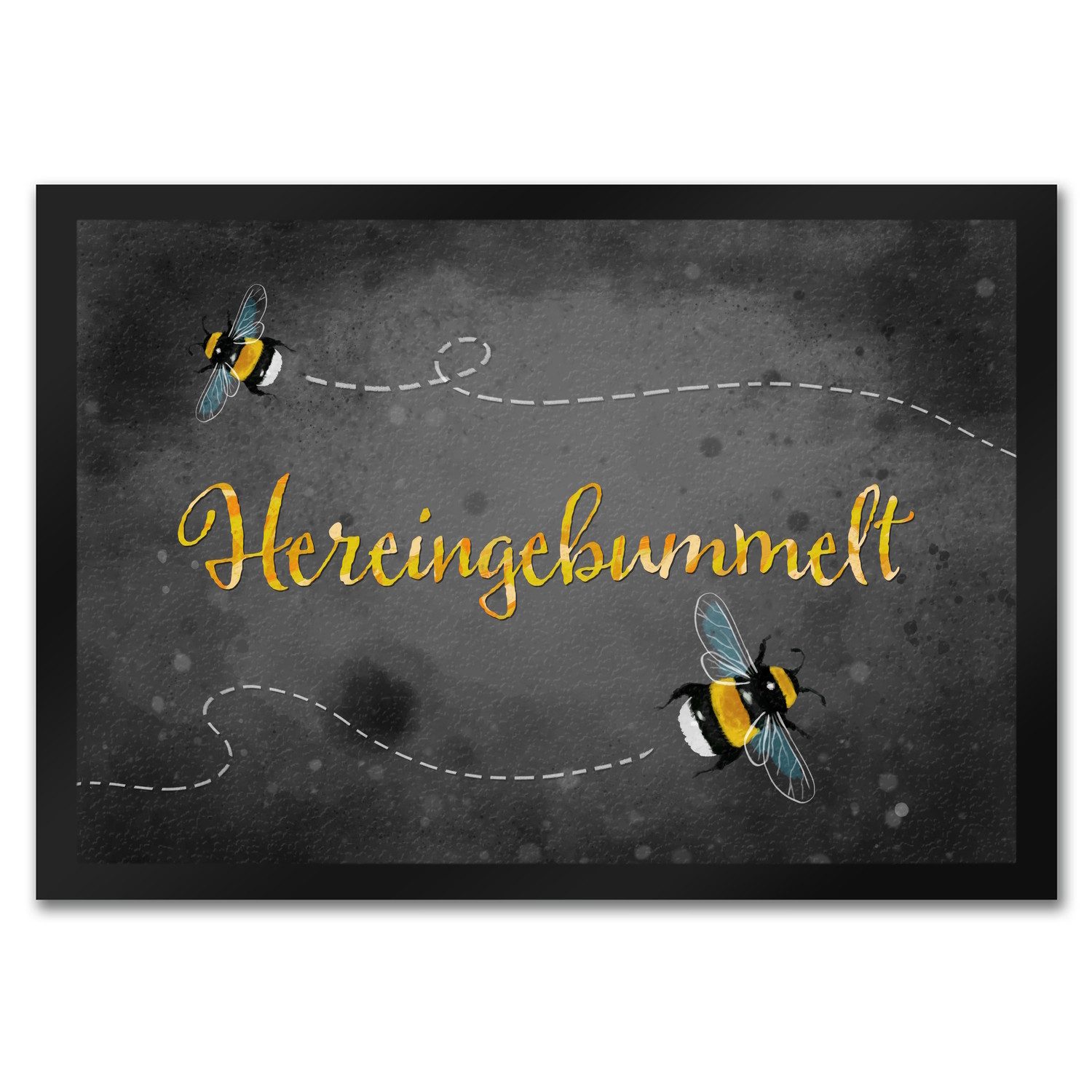 Fußmatte Hereingebummelt Hummel Fußmatte in 35x50 cm in grau